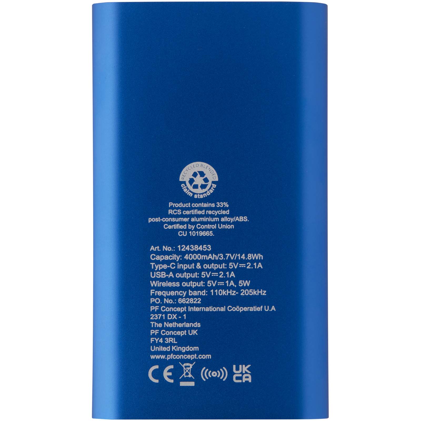 Juice 4000 mAh Typ-C kabellose Powerbank aus recyceltem Aluminium