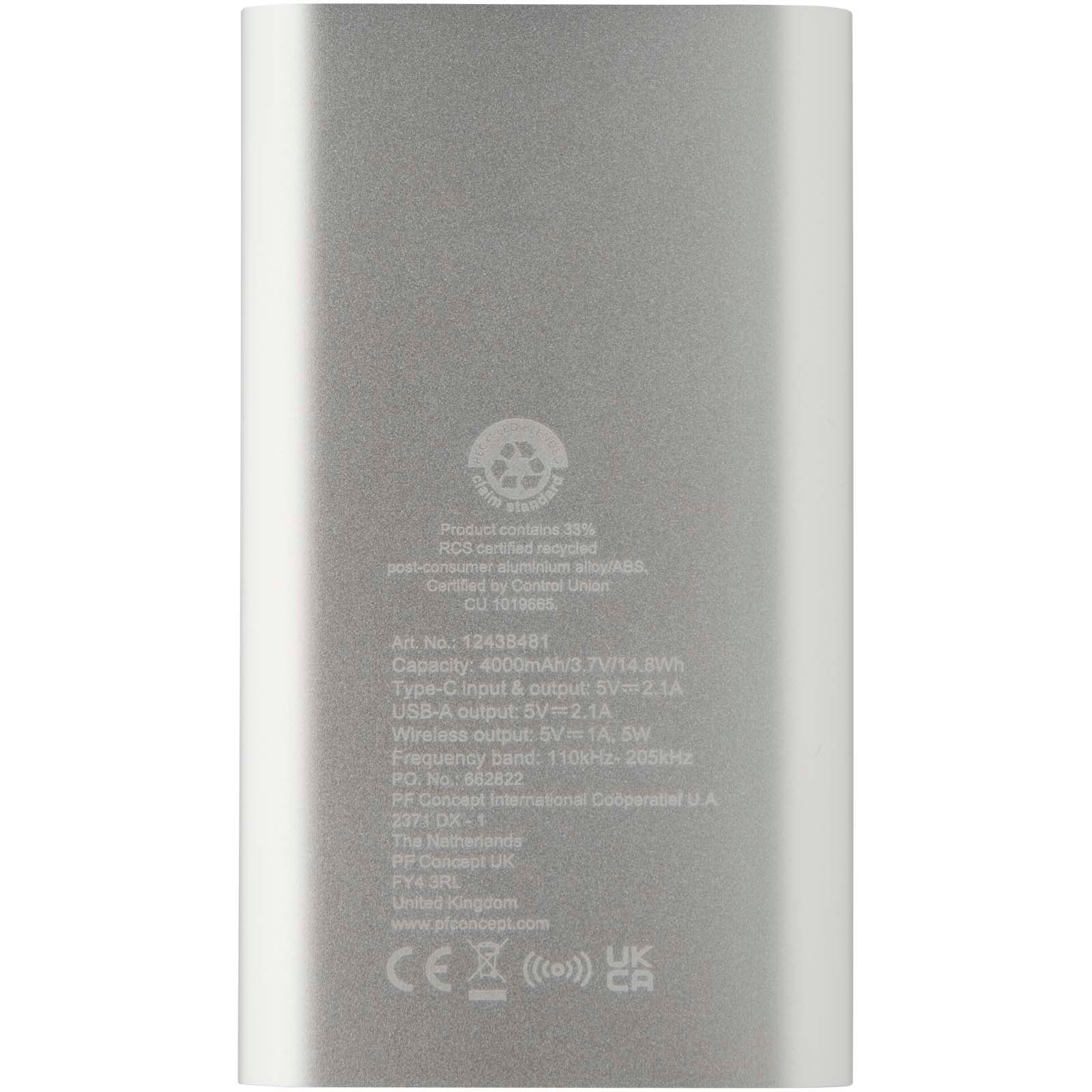 Juice 4000 mAh Typ-C kabellose Powerbank aus recyceltem Aluminium