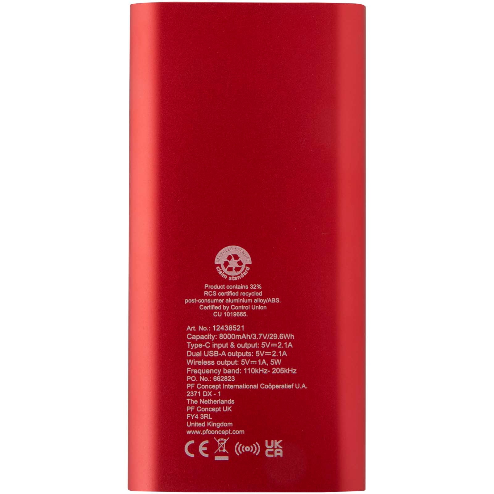 Juice 8000 mAh Typ-C kabellose Powerbank aus recyceltem Aluminium