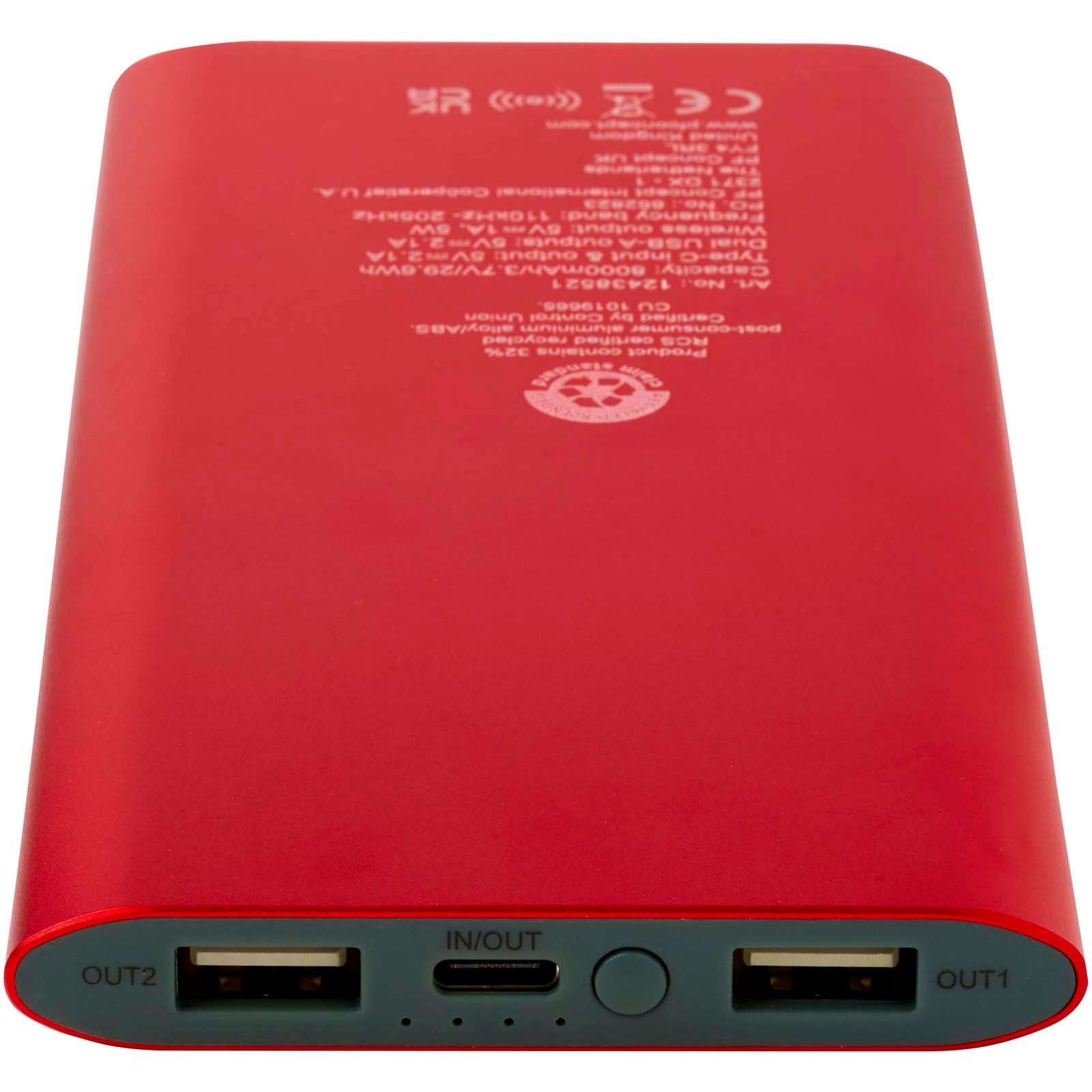 Juice 8000 mAh Typ-C kabellose Powerbank aus recyceltem Aluminium