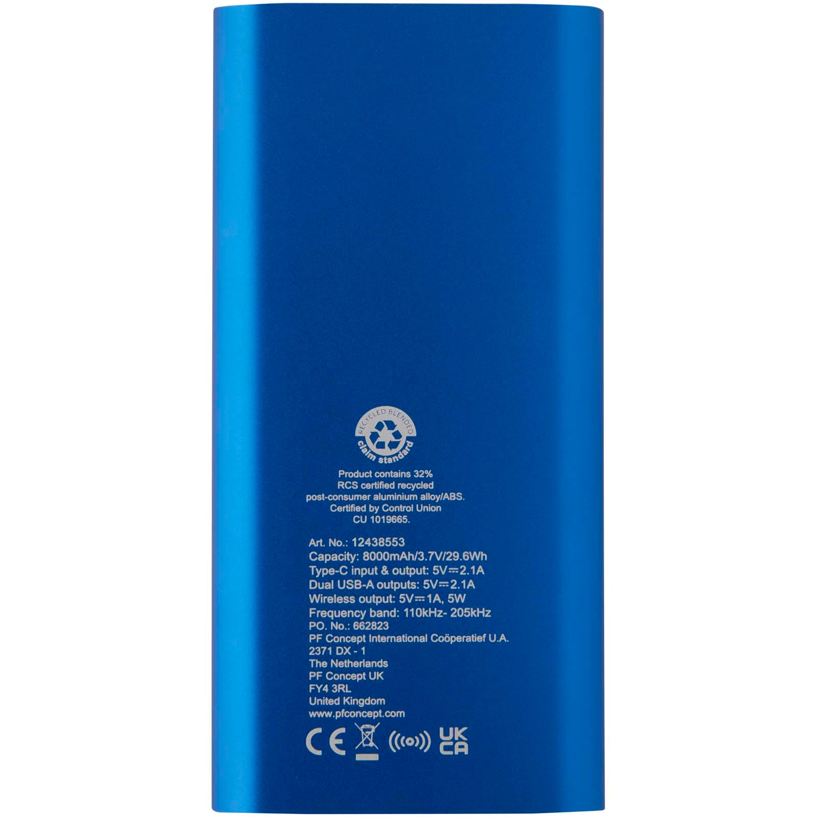 Juice 8000 mAh Typ-C kabellose Powerbank aus recyceltem Aluminium
