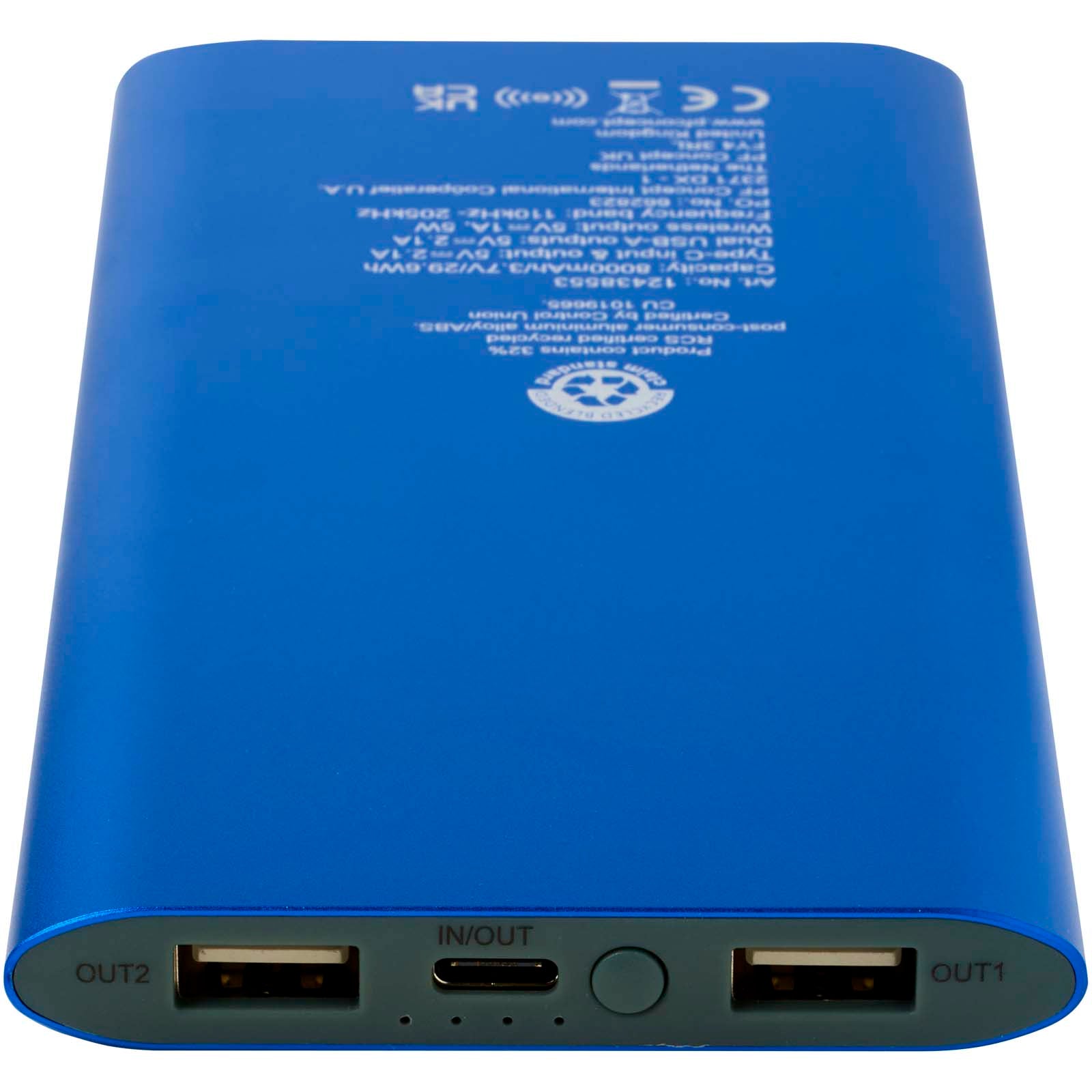 Juice 8000 mAh Typ-C kabellose Powerbank aus recyceltem Aluminium