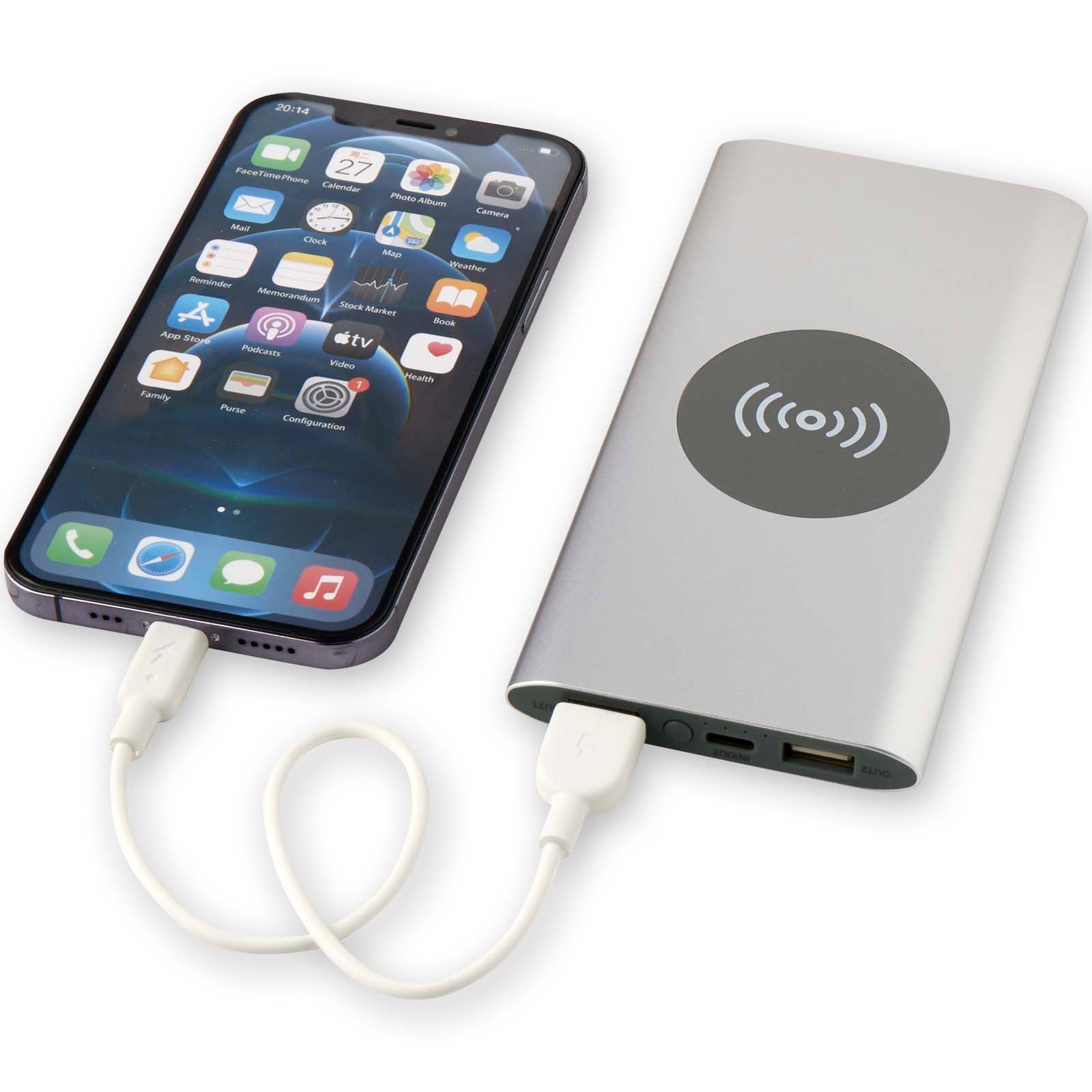 Juice 8000 mAh Typ-C kabellose Powerbank aus recyceltem Aluminium