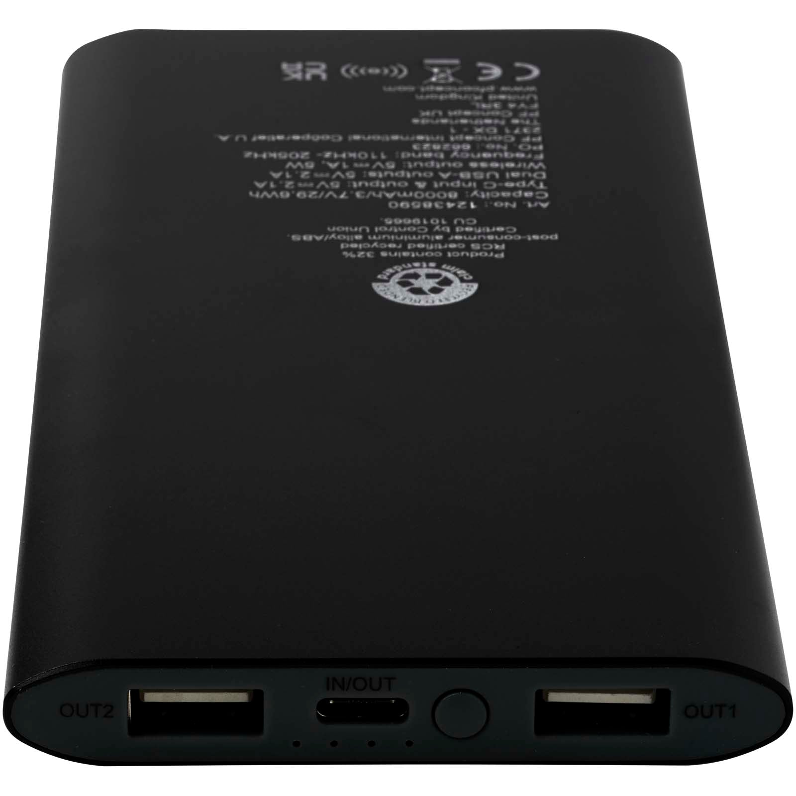 Juice 8000 mAh Typ-C kabellose Powerbank aus recyceltem Aluminium