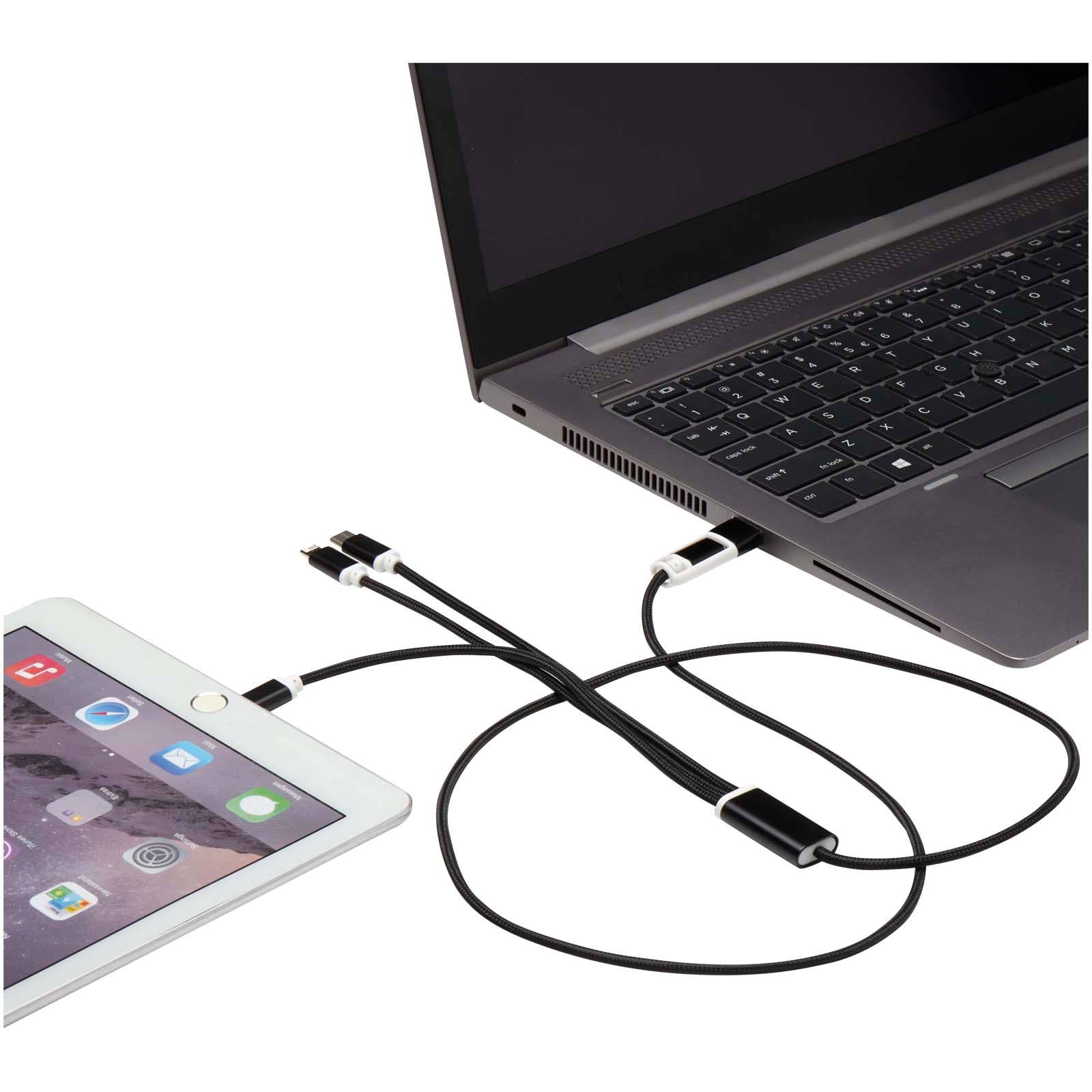 Versatile 5-in-1 Ladekabel aus recyceltem Aluminium