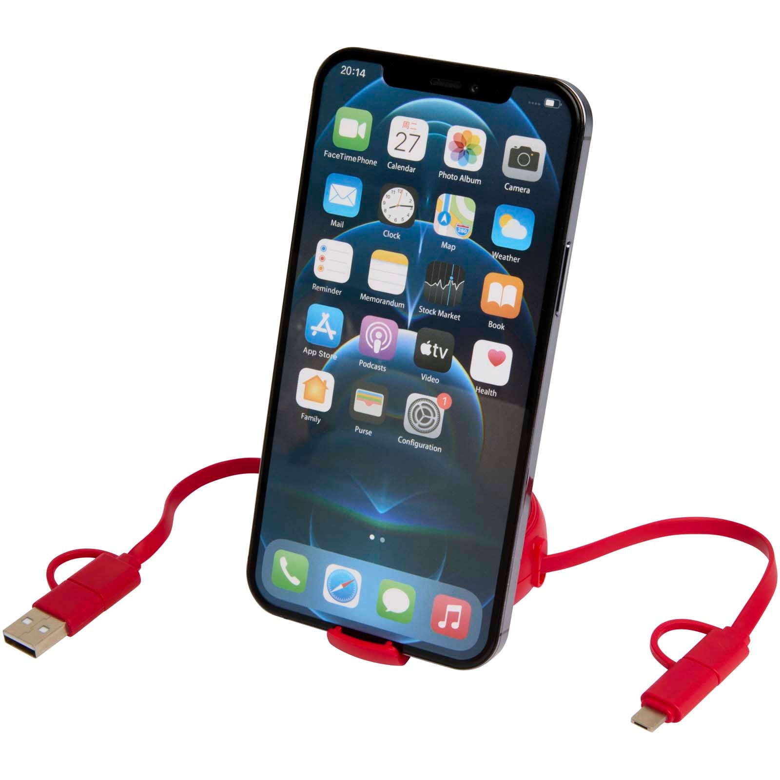 Alasia 100 cm 5-in-1 Kabel aus recyceltem Kunststoff und Aluminium, einziehbar, für Datenübertragung und mit 45W Schnellladun
