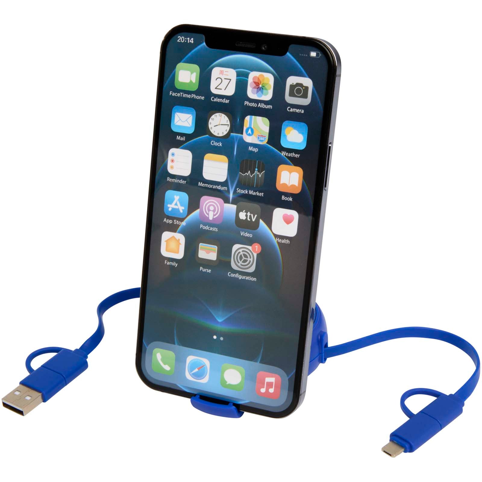 Alasia 100 cm 5-in-1 Kabel aus recyceltem Kunststoff und Aluminium, einziehbar, für Datenübertragung und mit 45W Schnellladun