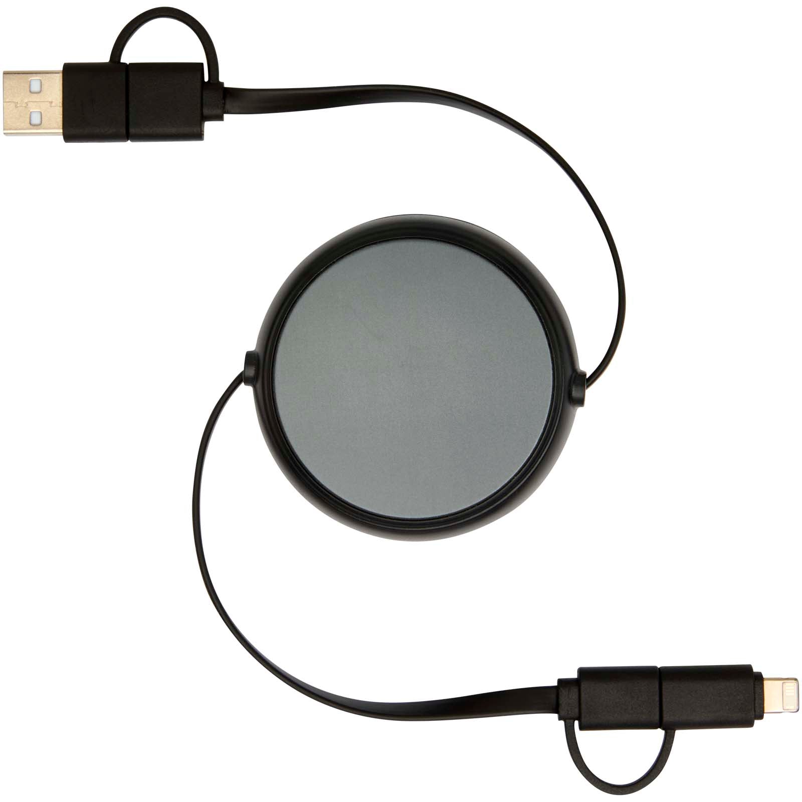 Alasia 100 cm 5-in-1 Kabel aus recyceltem Kunststoff und Aluminium, einziehbar, für Datenübertragung und mit 45W Schnellladun