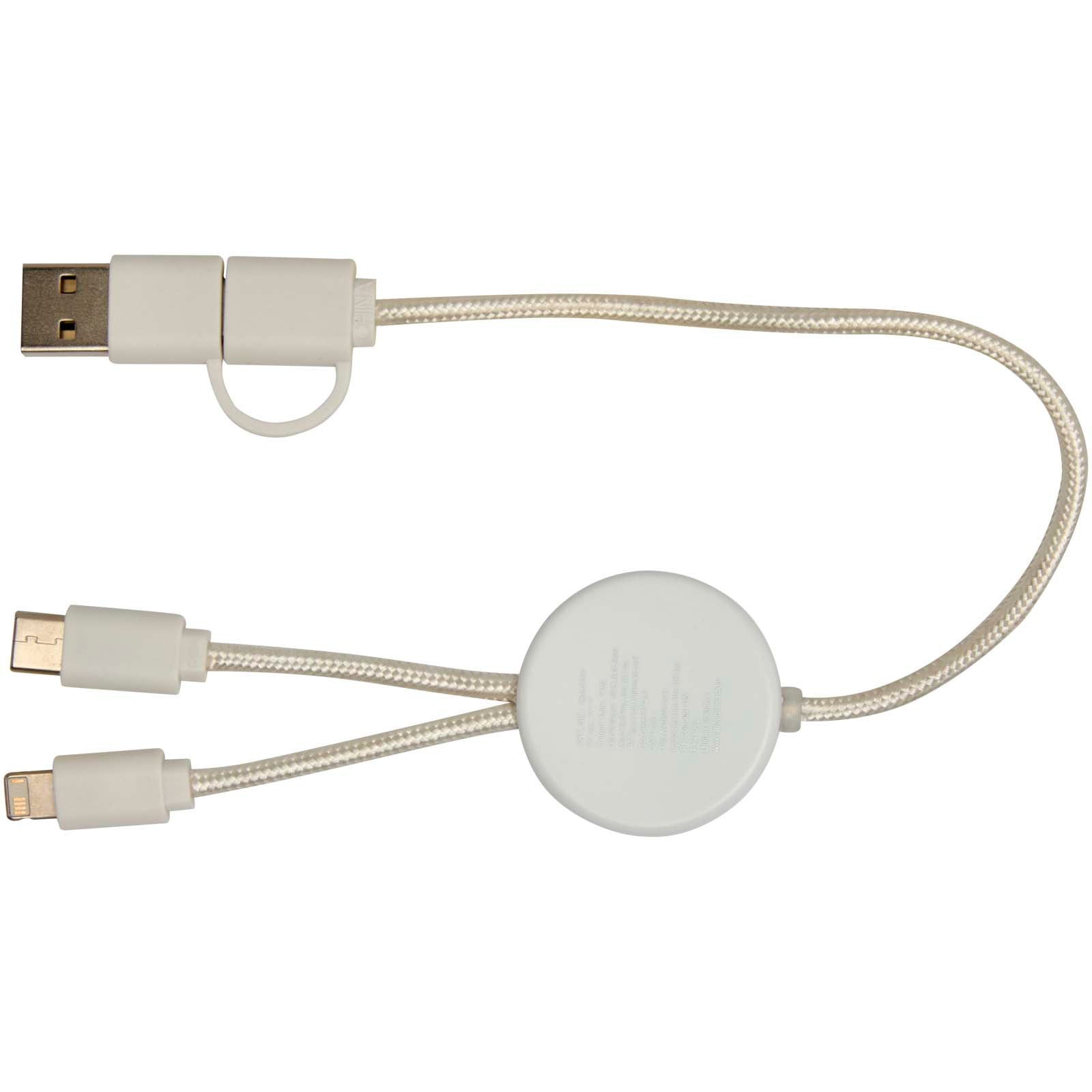 Chechia 30 cm 5-in-1 Kabel aus recyceltem Kunststoff für Datenübertragung und 27W Schnellladung mit Bambusdetails