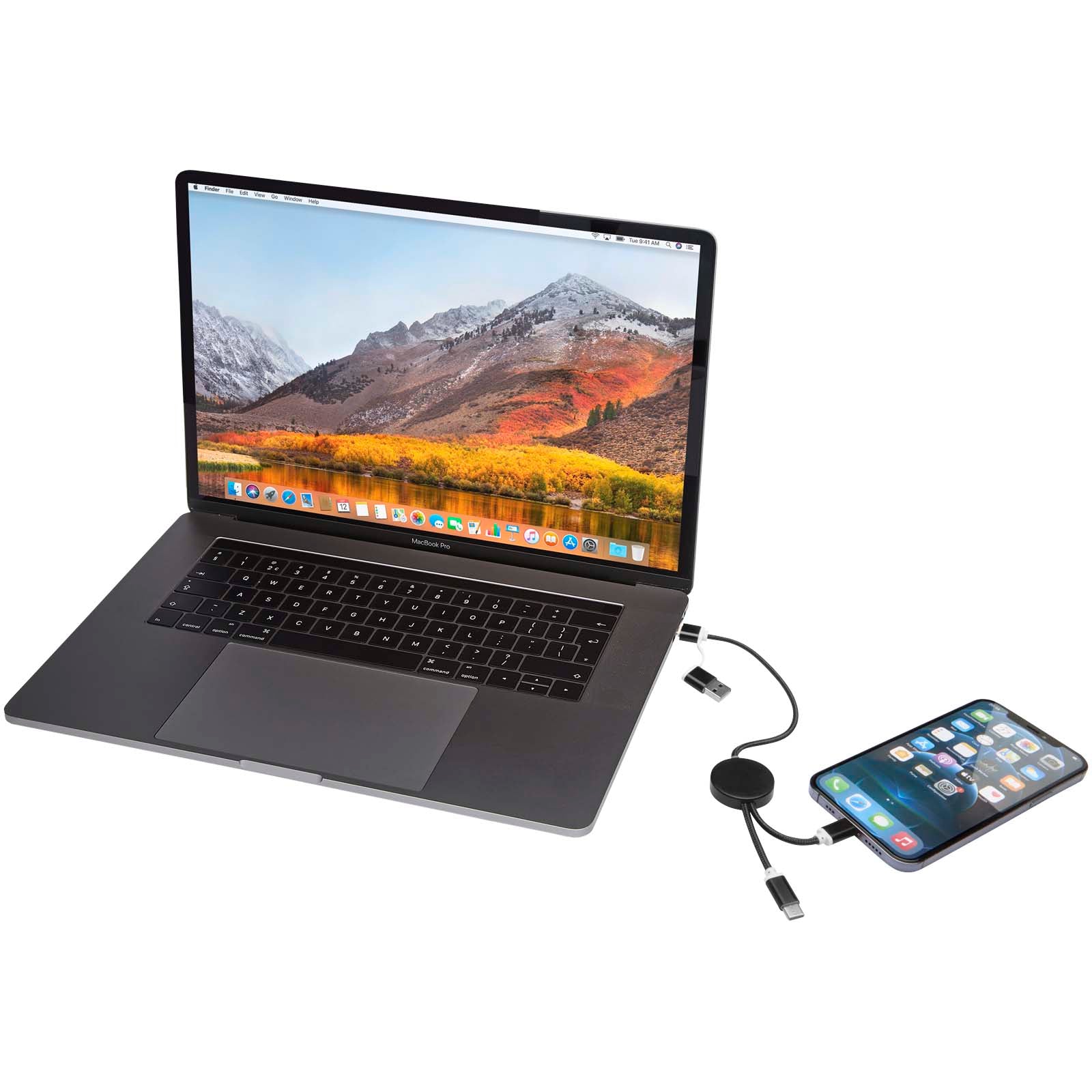 Alasia 30 cm 5-in-1 Kabel aus recyceltem Kunststoff für Datenübertragung und 27W Schnellladung
