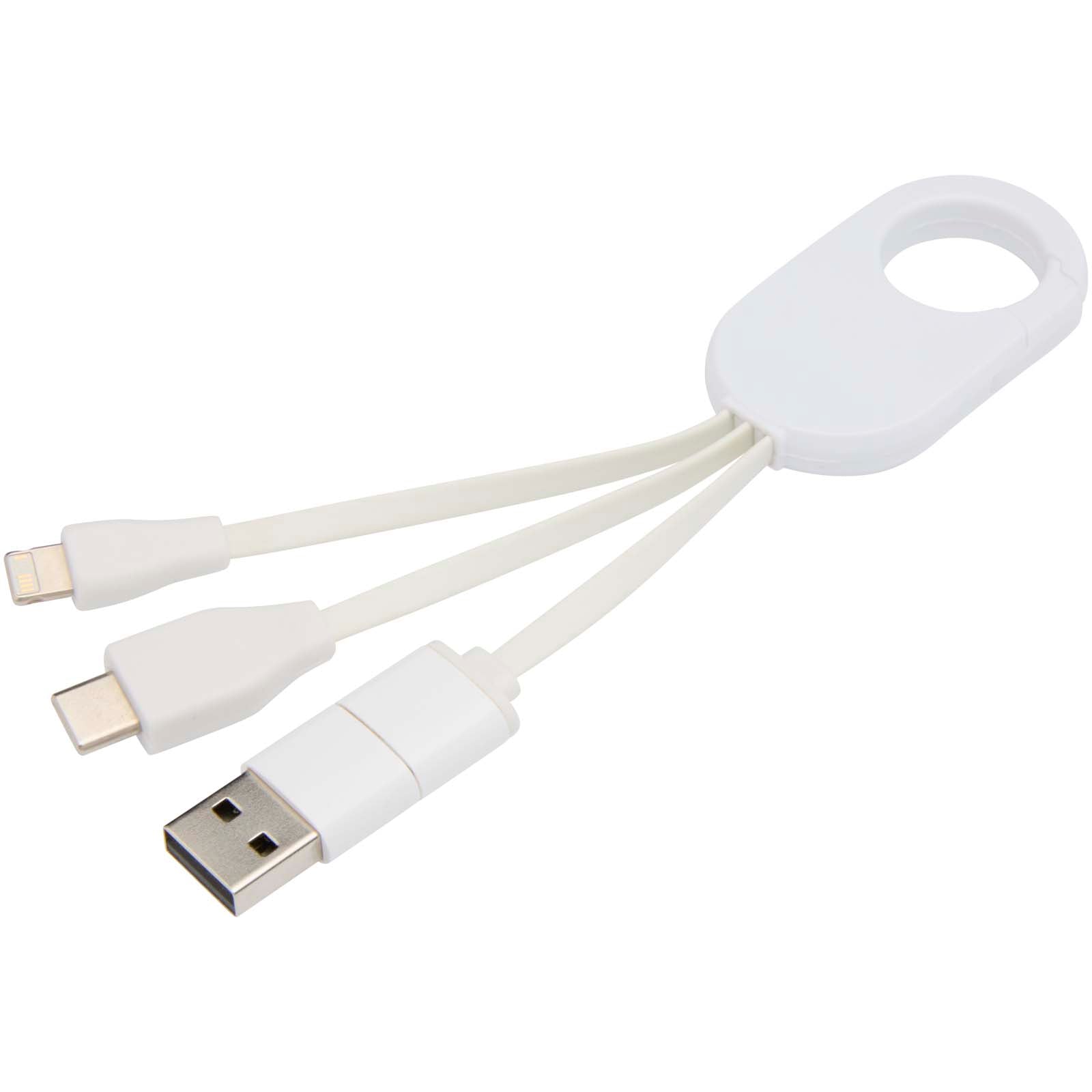 Troop 4-in-1 Ladekabel aus recyceltem Kunststoff – Weiss