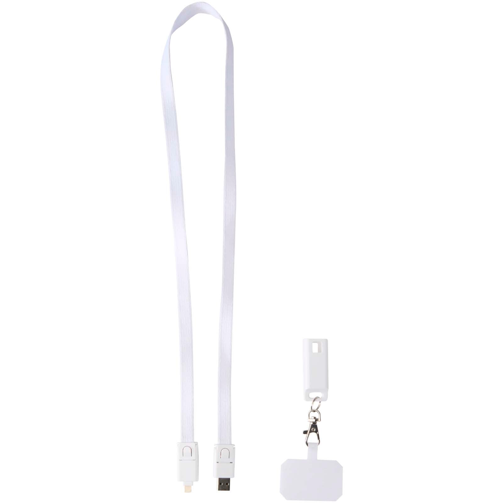 Franz 5 in 1 Lanyard Kabel aus recyceltem Kunststoff für Smartphones mit integrierter Datensynchronisierung und 65 W Schnelll