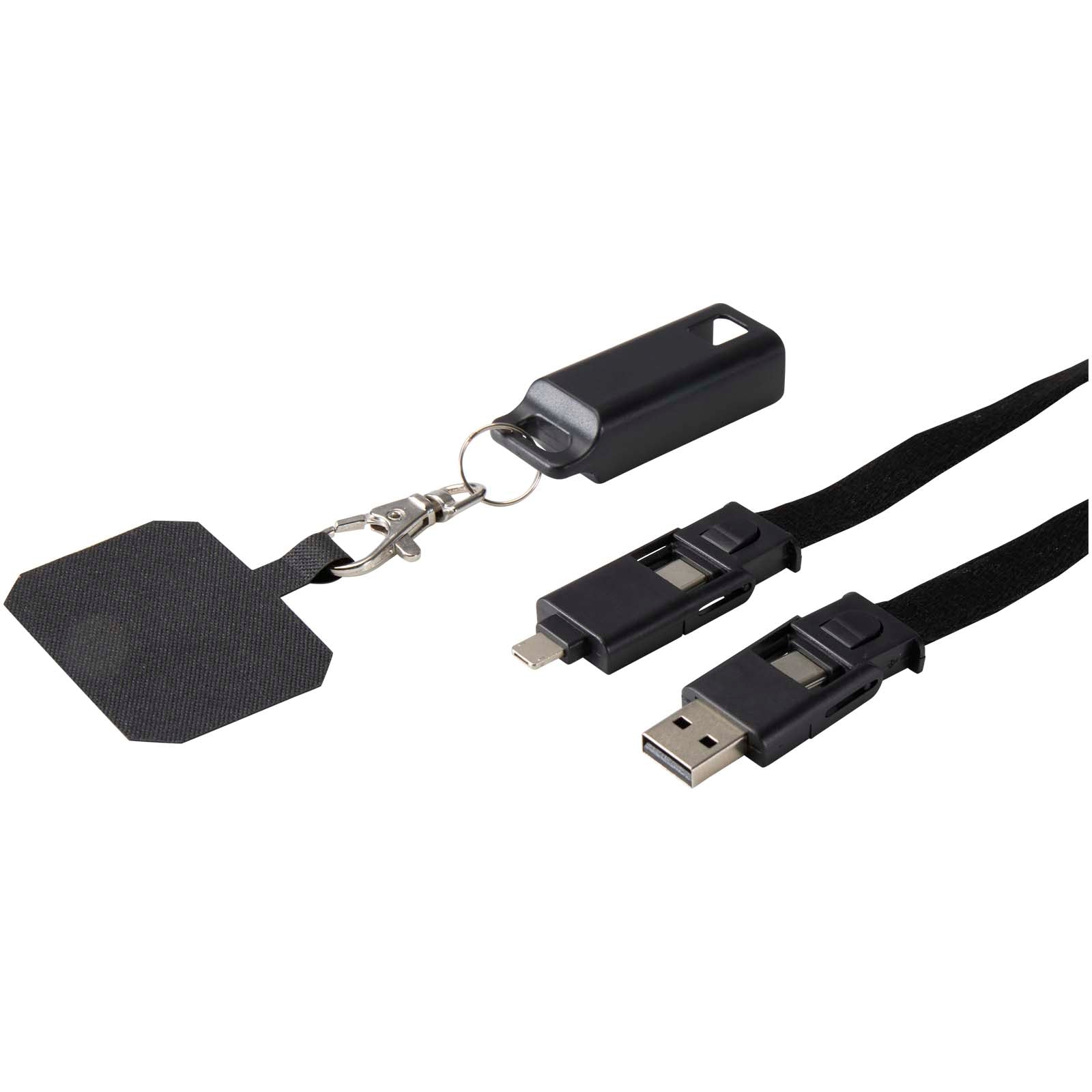 Franz 5 in 1 Lanyard Kabel aus recyceltem Kunststoff für Smartphones mit integrierter Datensynchronisierung und 65 W Schnelll