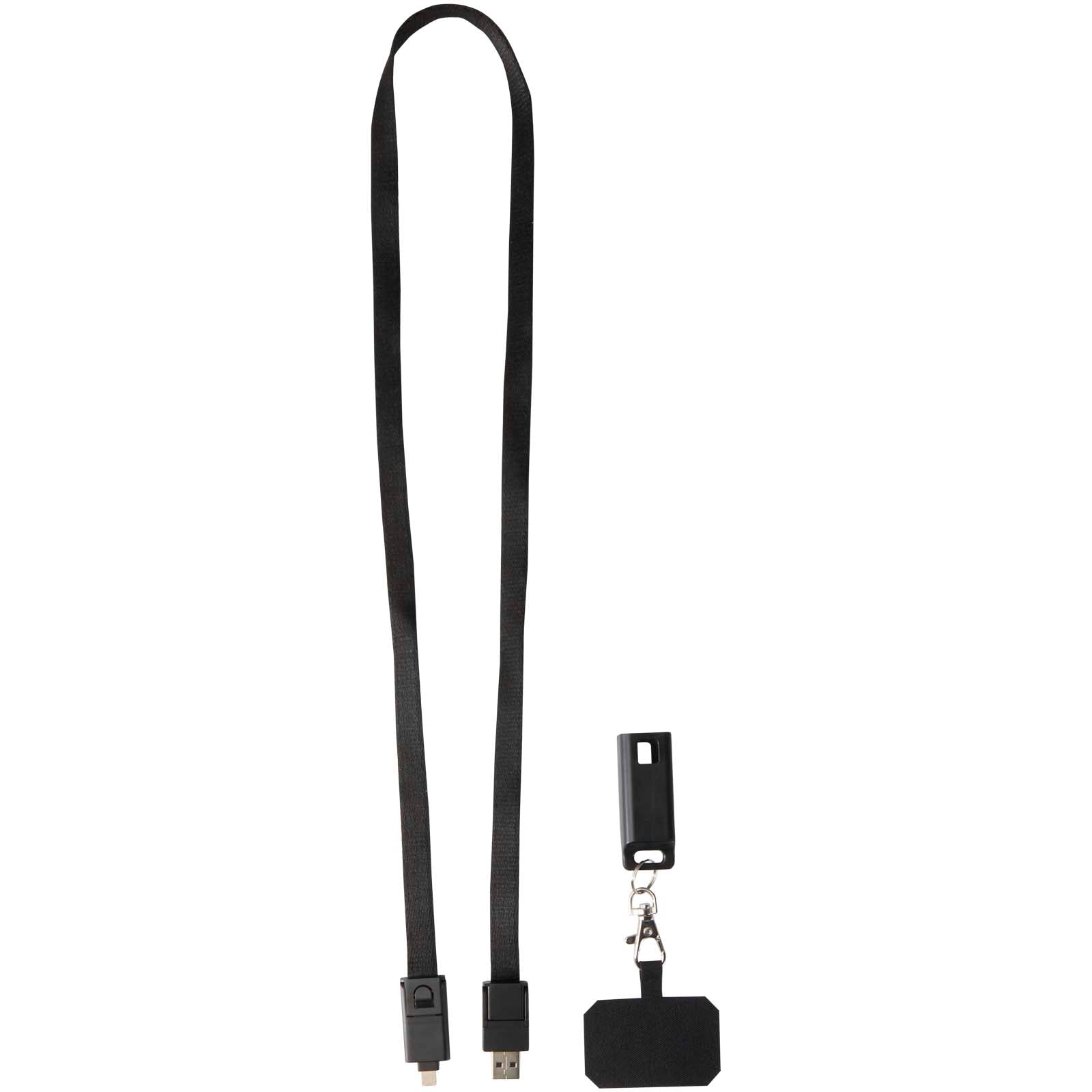 Franz 5 in 1 Lanyard Kabel aus recyceltem Kunststoff für Smartphones mit integrierter Datensynchronisierung und 65 W Schnelll