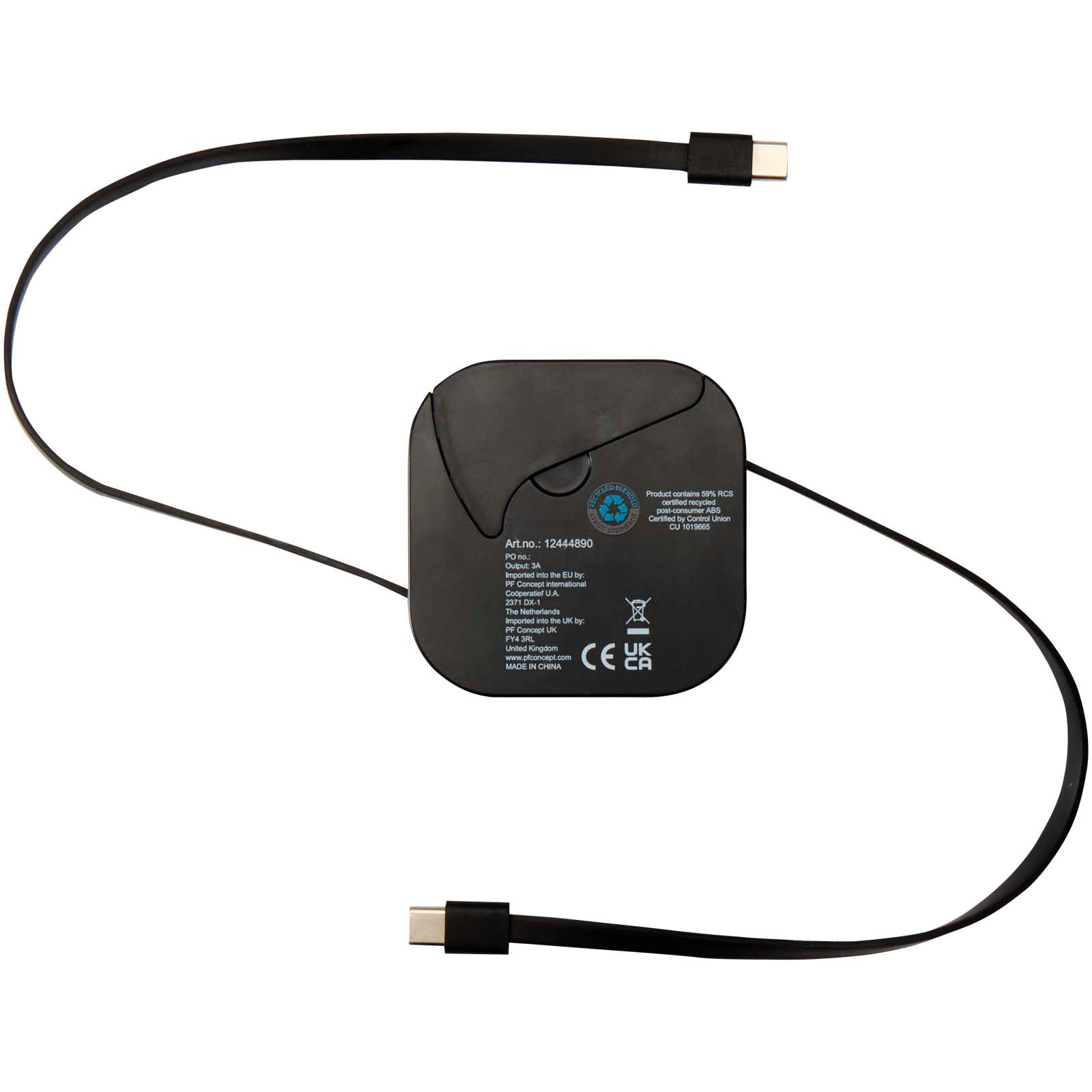 Gloas Aufrollbares 5 in 1 Kabel aus Recyclingmaterial mit Datensynchronisierung und 100 W Schnellladefunktion sowie Smartphon