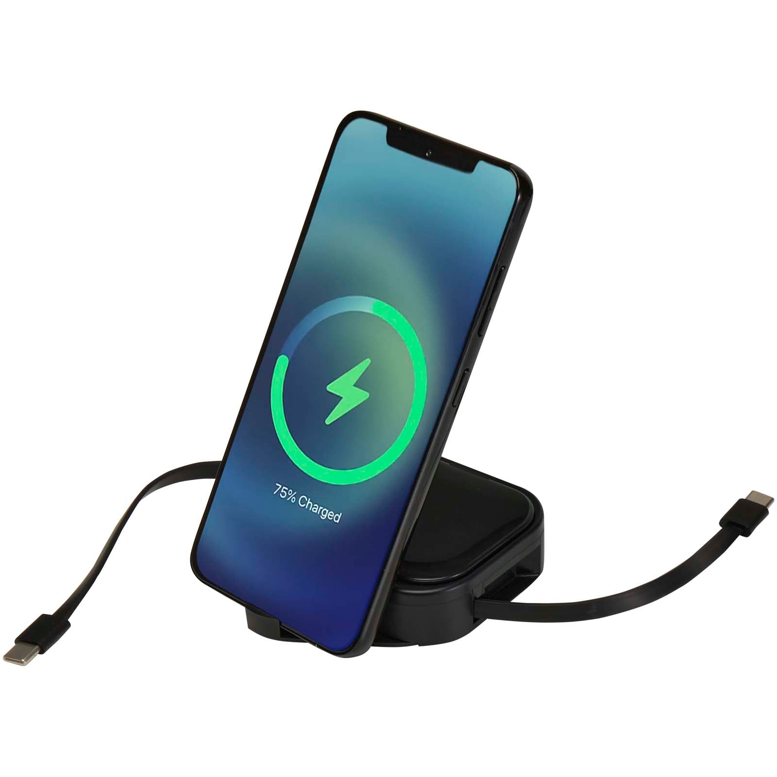 Gloas Aufrollbares 5 in 1 Kabel aus Recyclingmaterial mit Datensynchronisierung und 100 W Schnellladefunktion sowie Smartphon