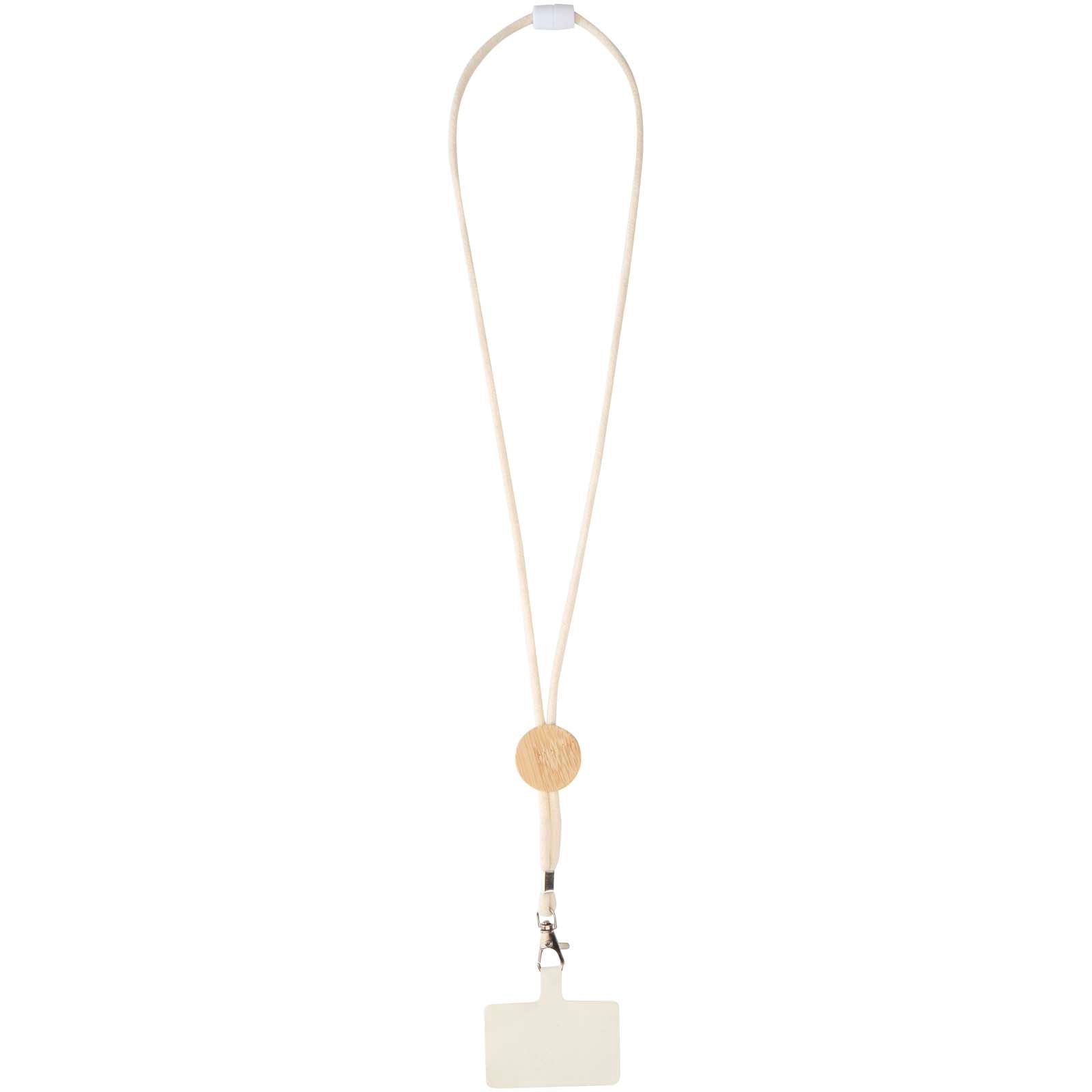 Adhab Smartphone Lanyard mit Bambusdetails – Weiss