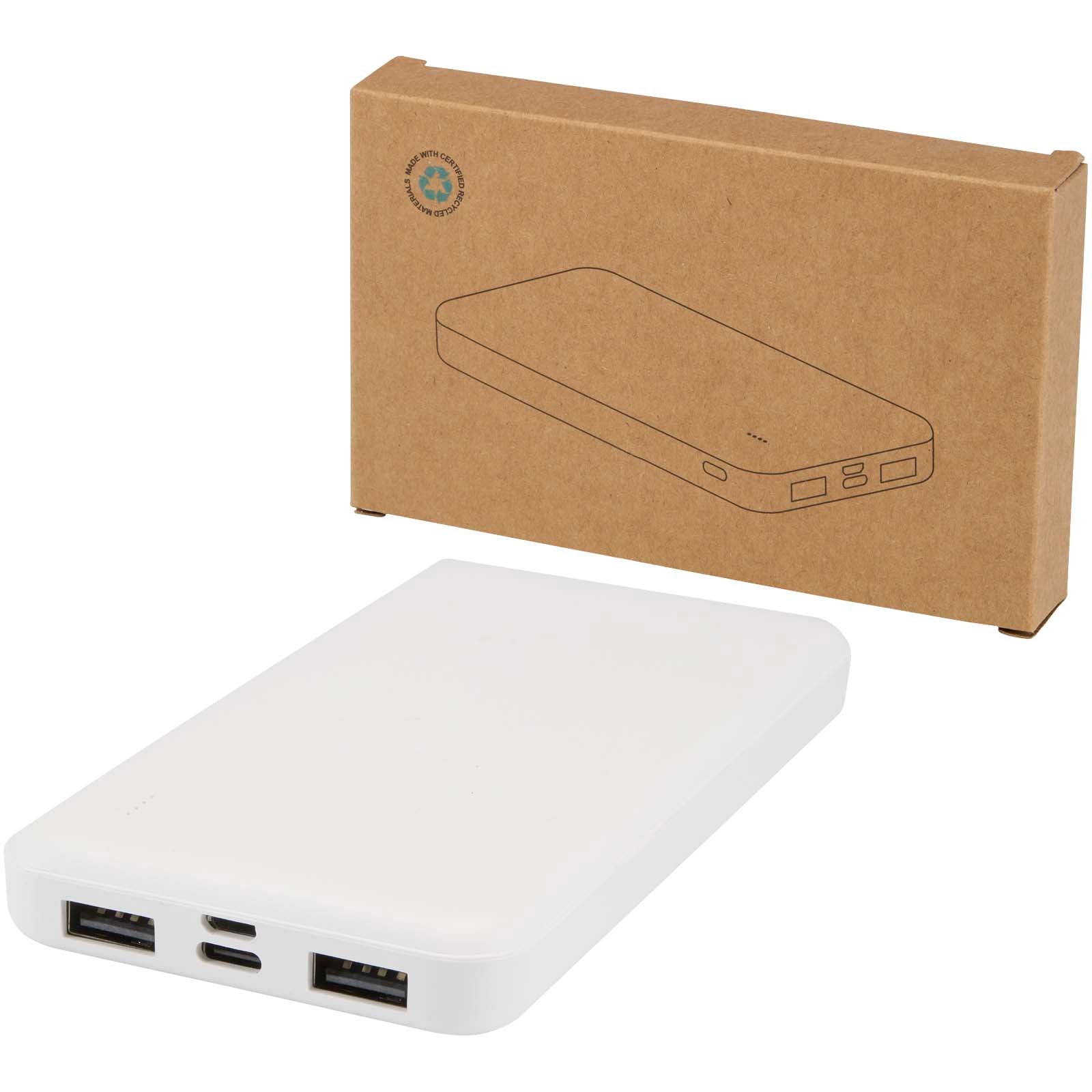 Intan 10 W 10.000 mAh Powerbank aus recyceltem Kunststoff – Weiss