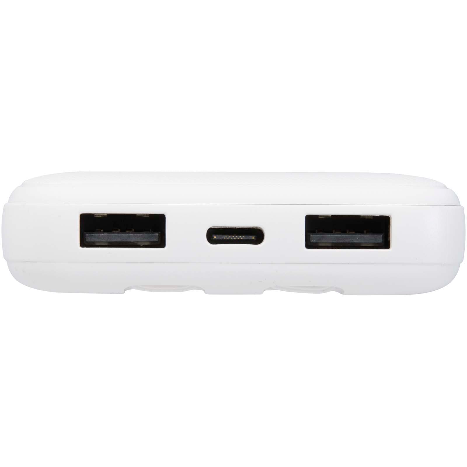 Adhil 10 W 10.000 mAh Powerbank aus recyceltem Kunststoff mit 2 integrierten Kabeln