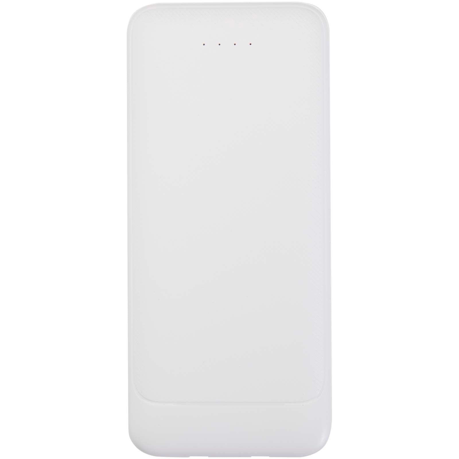Adhil 10 W 10.000 mAh Powerbank aus recyceltem Kunststoff mit 2 integrierten Kabeln