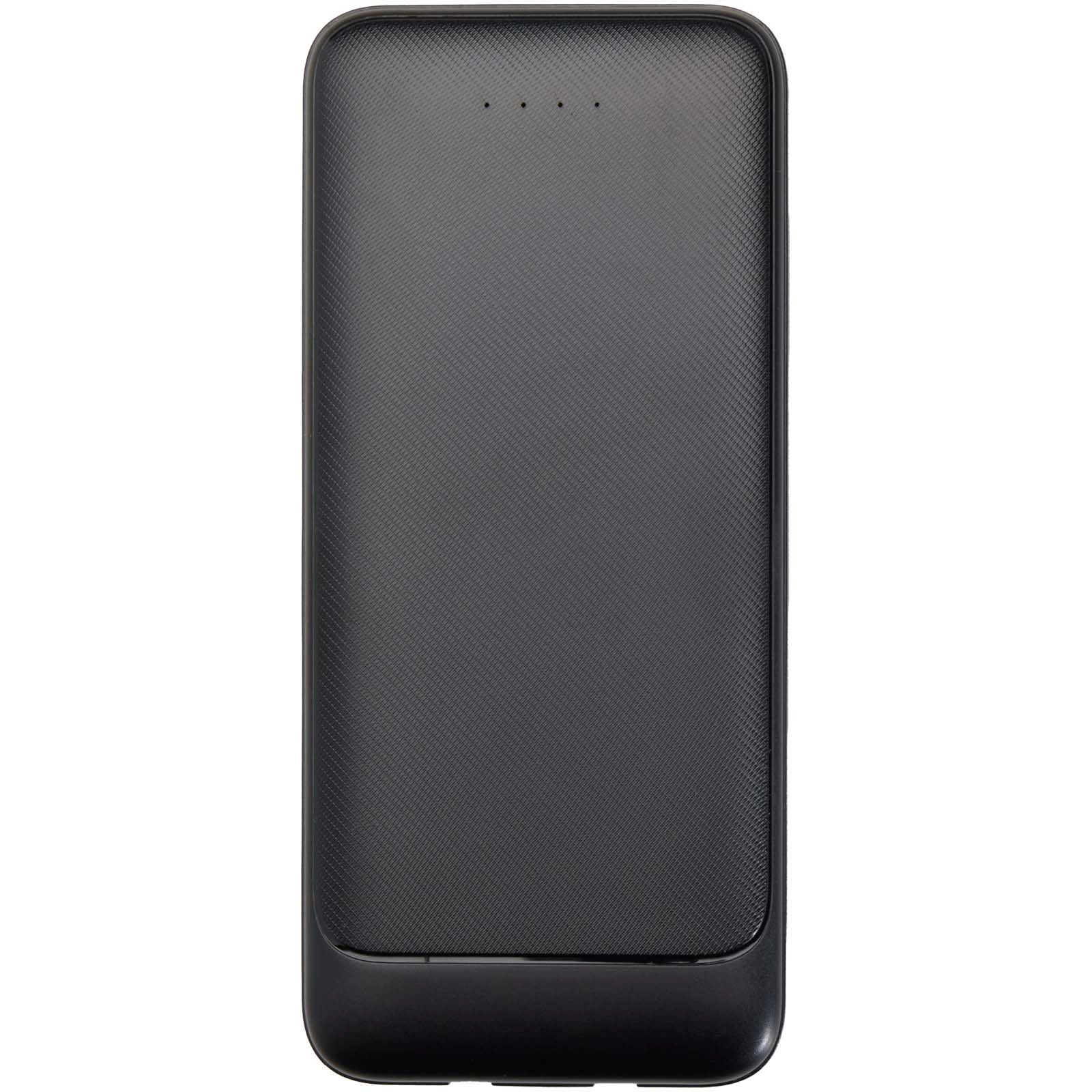 Adhil 10 W 10.000 mAh Powerbank aus recyceltem Kunststoff mit 2 integrierten Kabeln