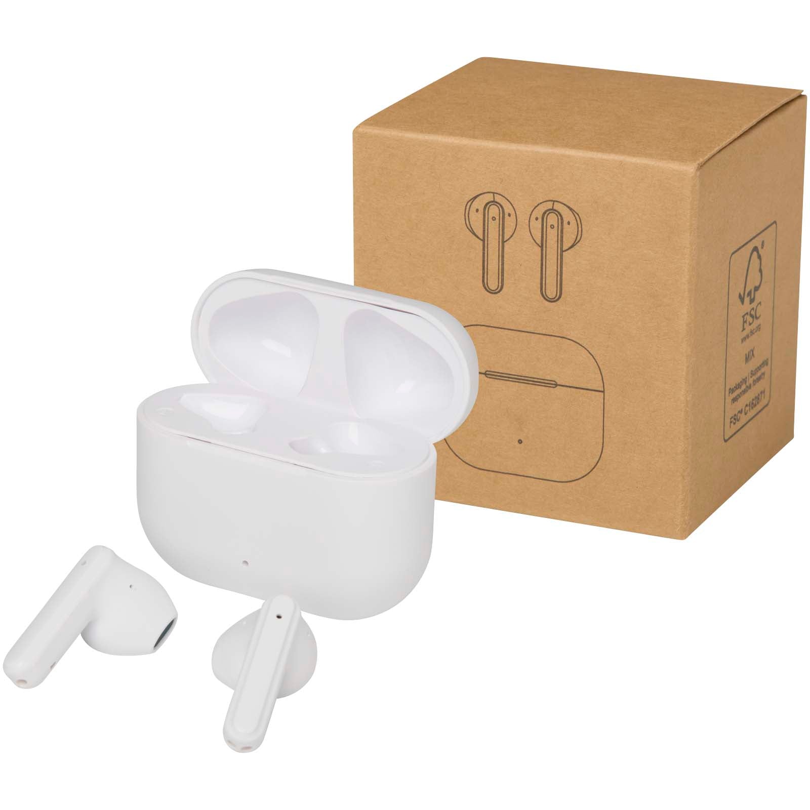Altais True Wireless Bluetooth® Headset aus recyceltem Kunststoff – Weiss
