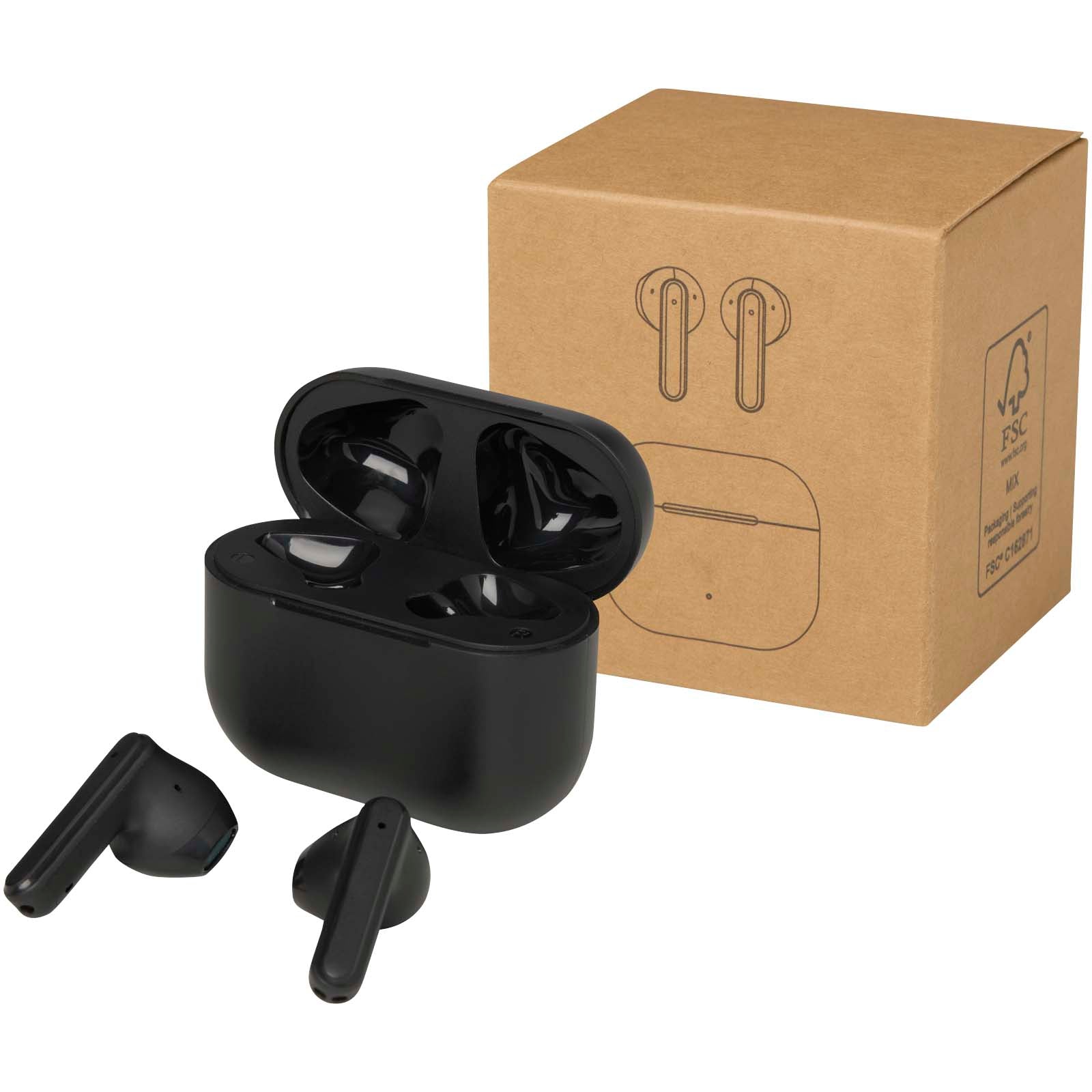 Altais True Wireless Bluetooth® Headset aus recyceltem Kunststoff – Schwarz