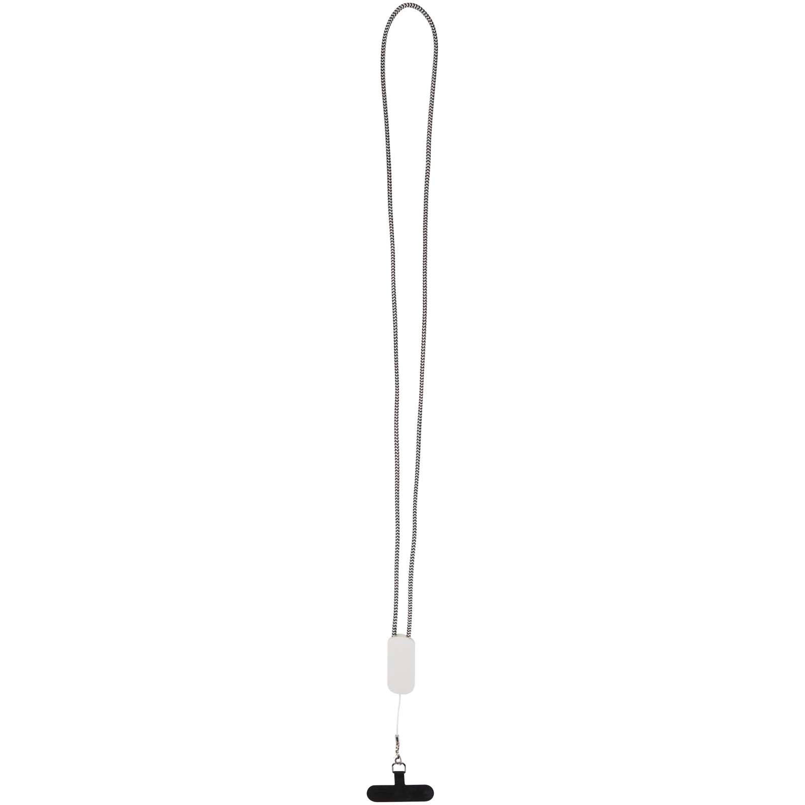 Anser Smartphone Lanyard aus recyceltem Kunststoff mit 27 W 5-in-1 integriertem Kabel – Weiss