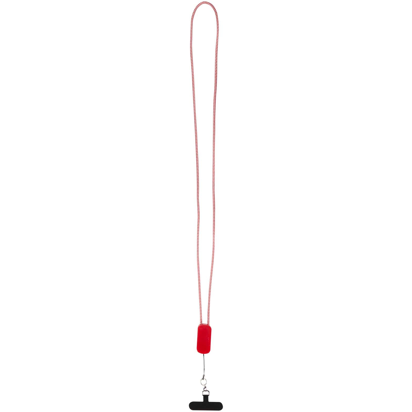 Anser Smartphone Lanyard aus recyceltem Kunststoff mit 27 W 5-in-1 integriertem Kabel – Rot