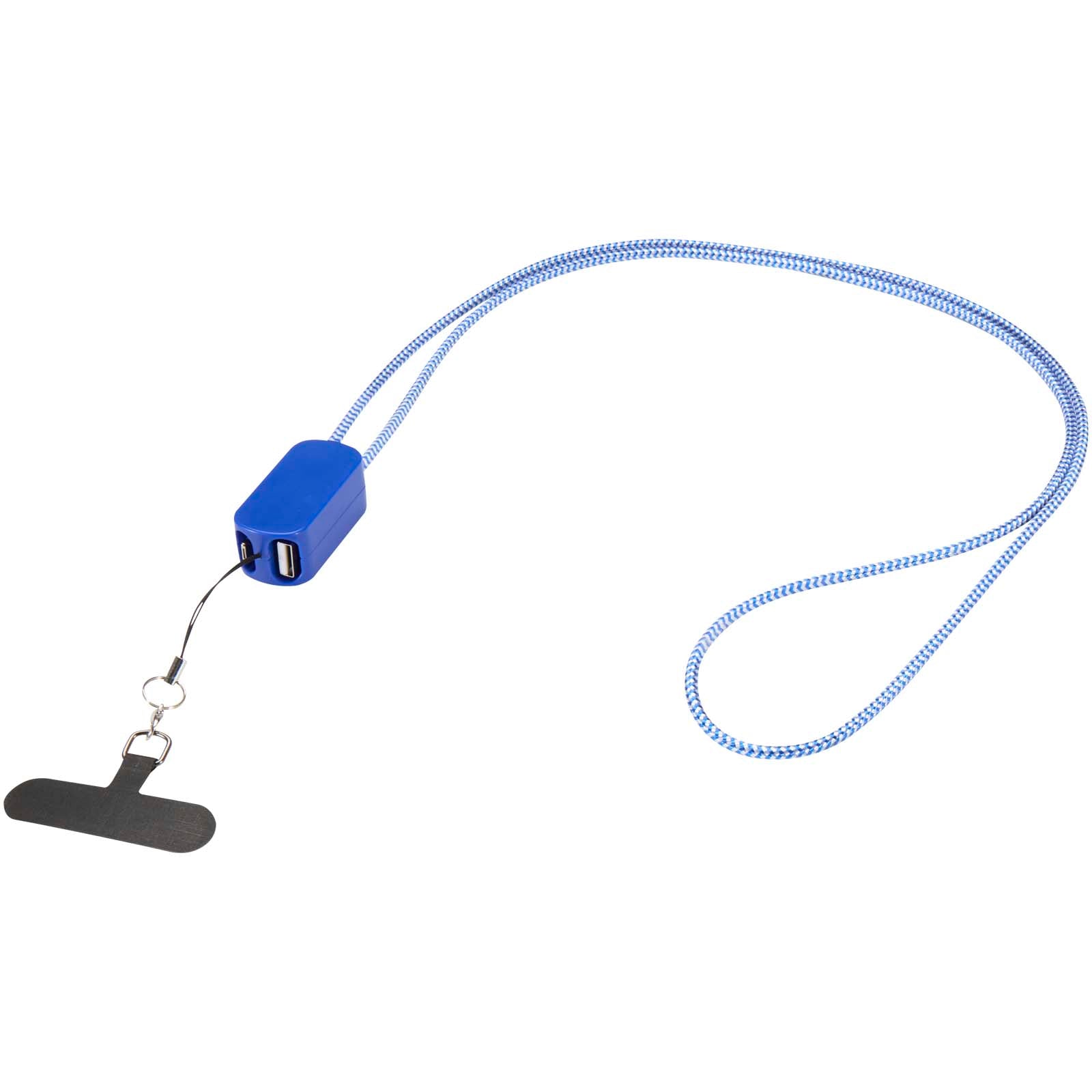 Anser Smartphone Lanyard aus recyceltem Kunststoff mit 27 W 5-in-1 integriertem Kabel