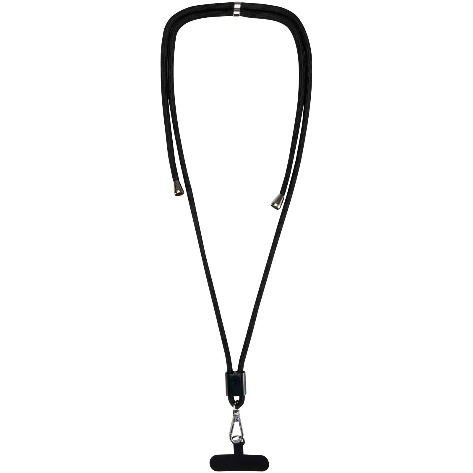 Vega verstellbares, recyceltes Smartphone Lanyard – Schwarz