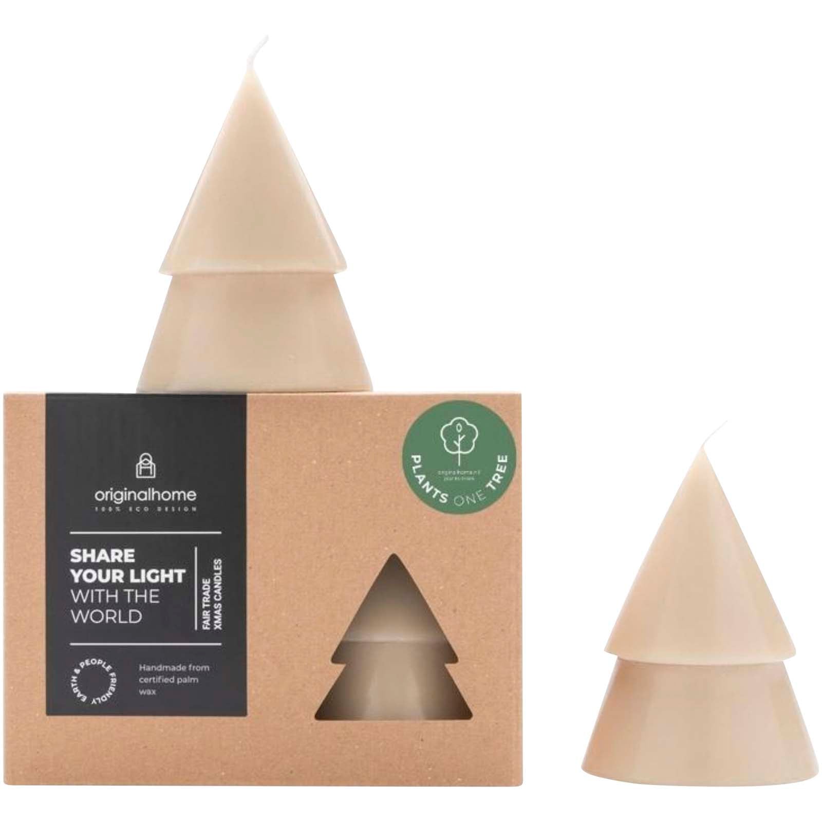Originalhome Weihnachtsbaum Kerze M, 2er Set – Beige