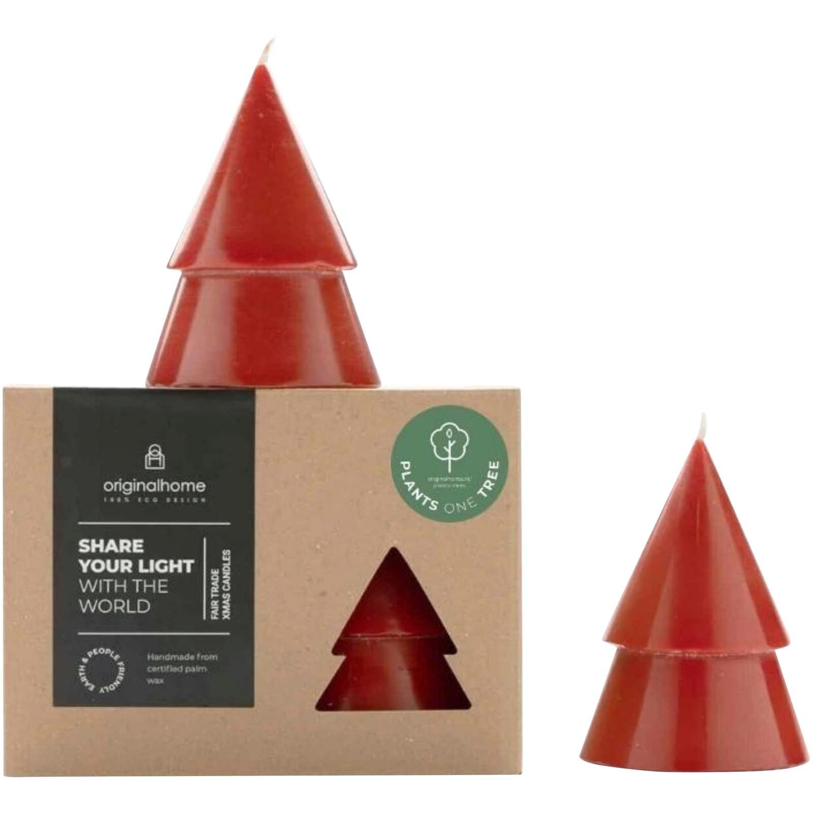 Originalhome Weihnachtsbaum Kerze M, 2er Set – Rot