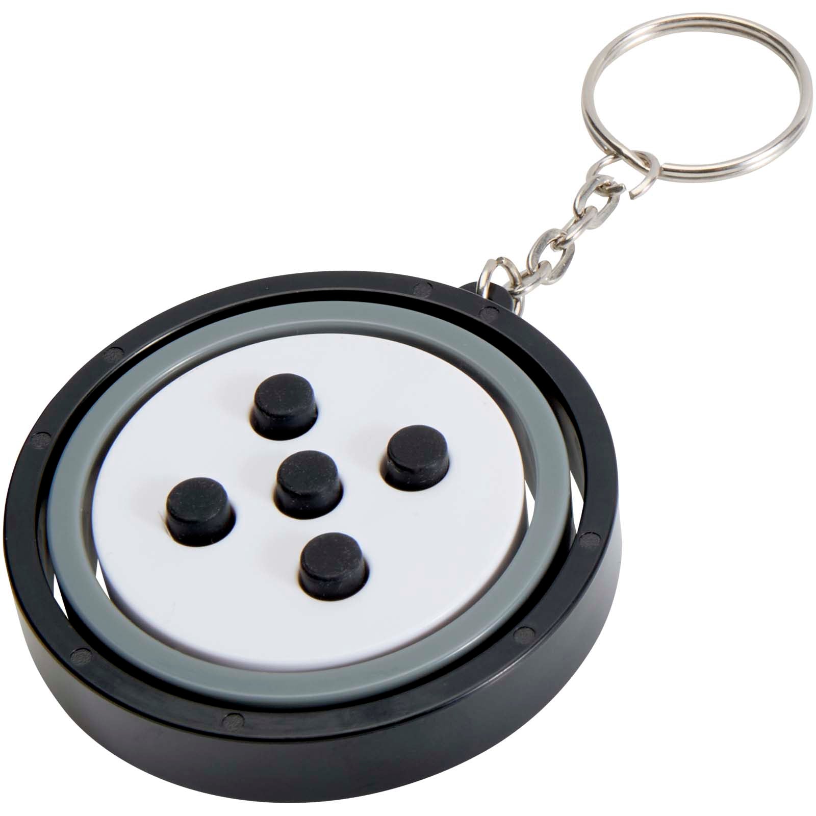 Spinx Gyroskop Fidget Schlüsselanhänger aus recyceltem Kunststoff – Schwarz