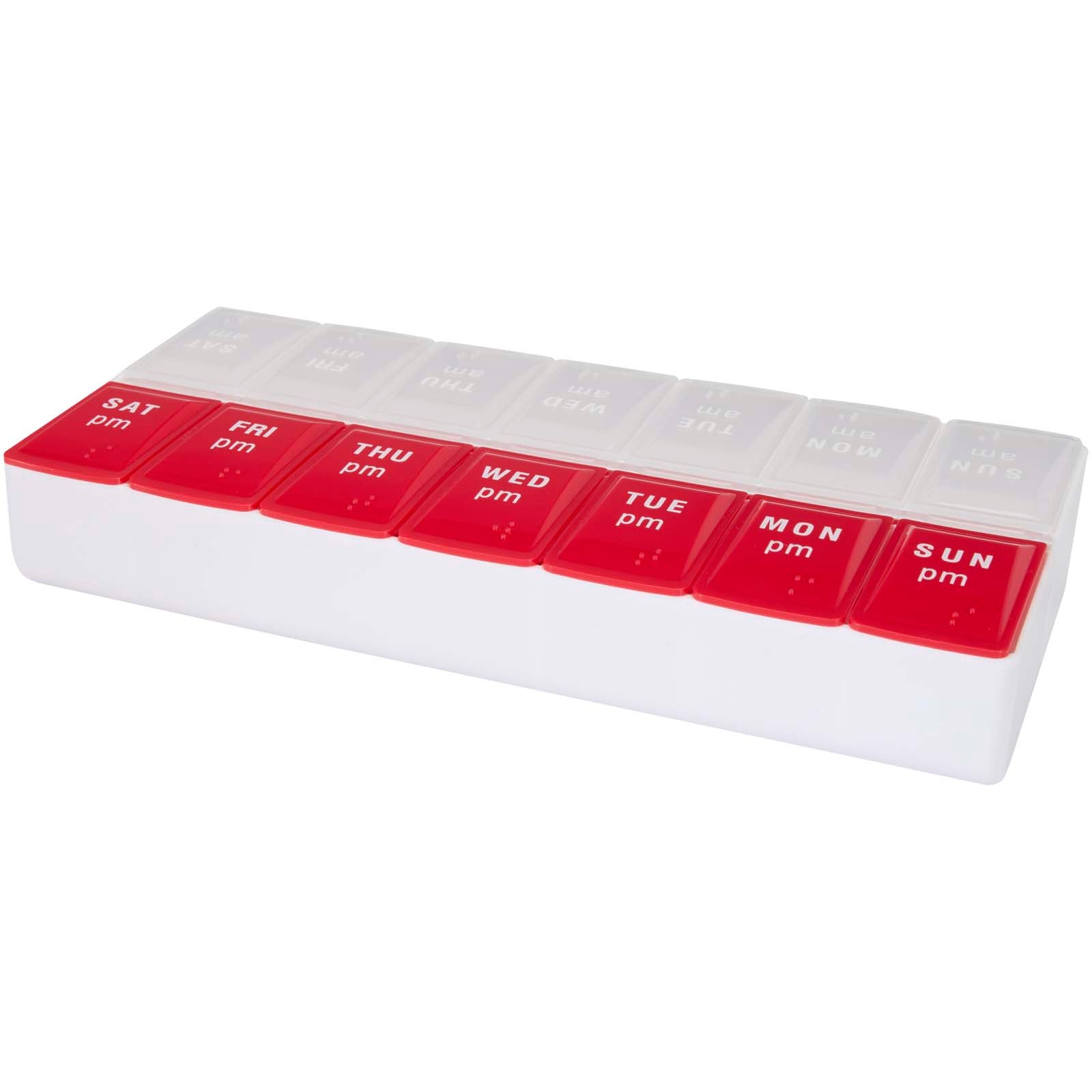 Cycle 7 Tage Tabletten Box für morgens und abends – Rot