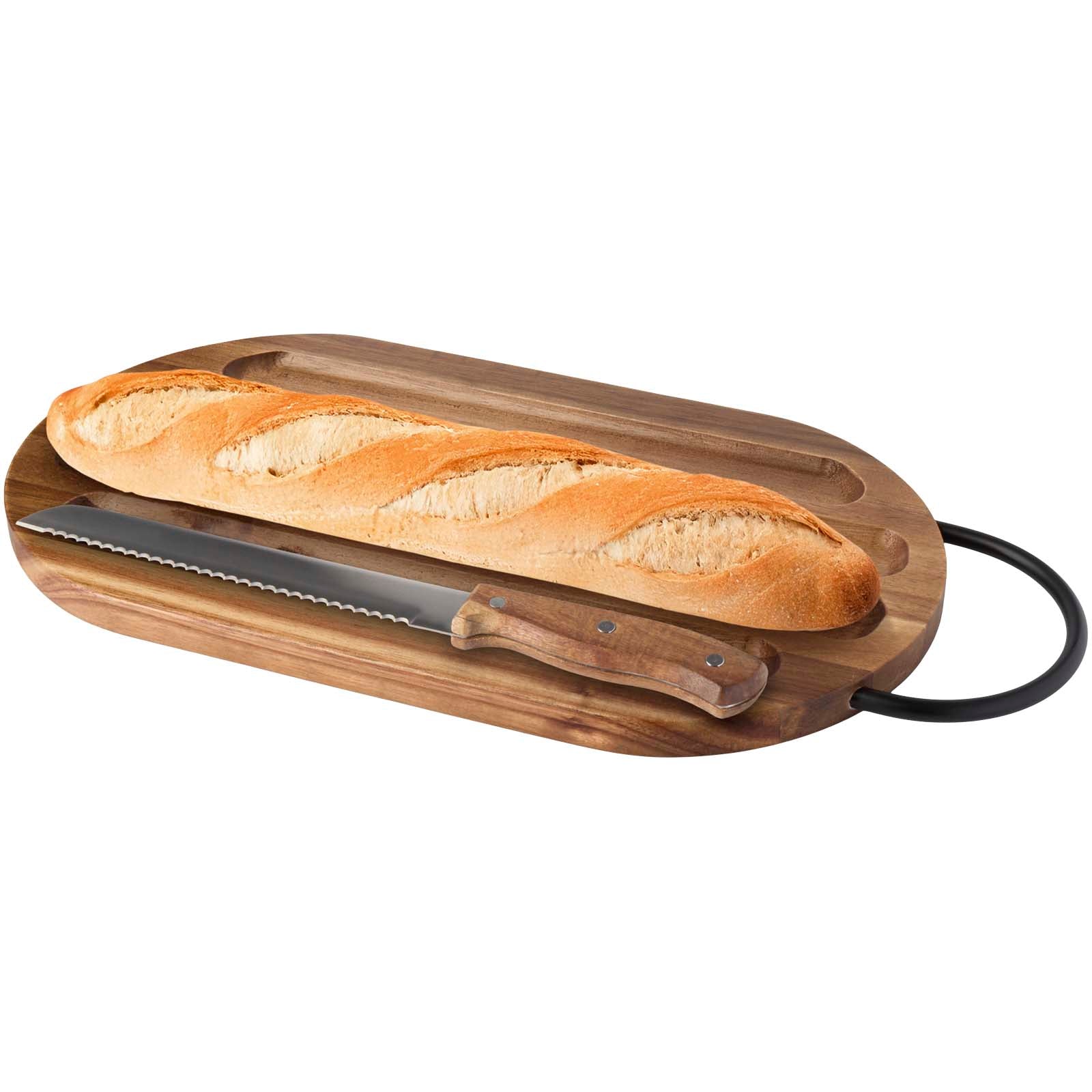 Prestige Akazienholz Schneidebrett mit Brotmesser – Holz