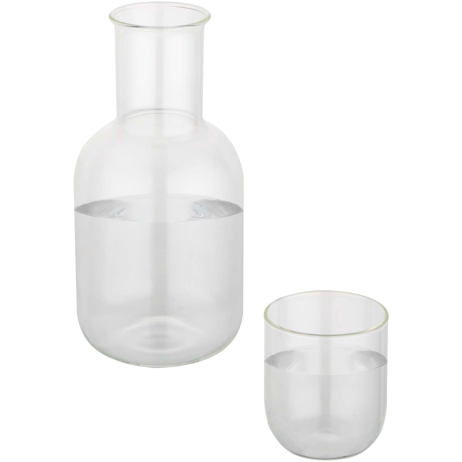 Amelie Set aus Glaskaraffe und Tasse, matt – Transparent