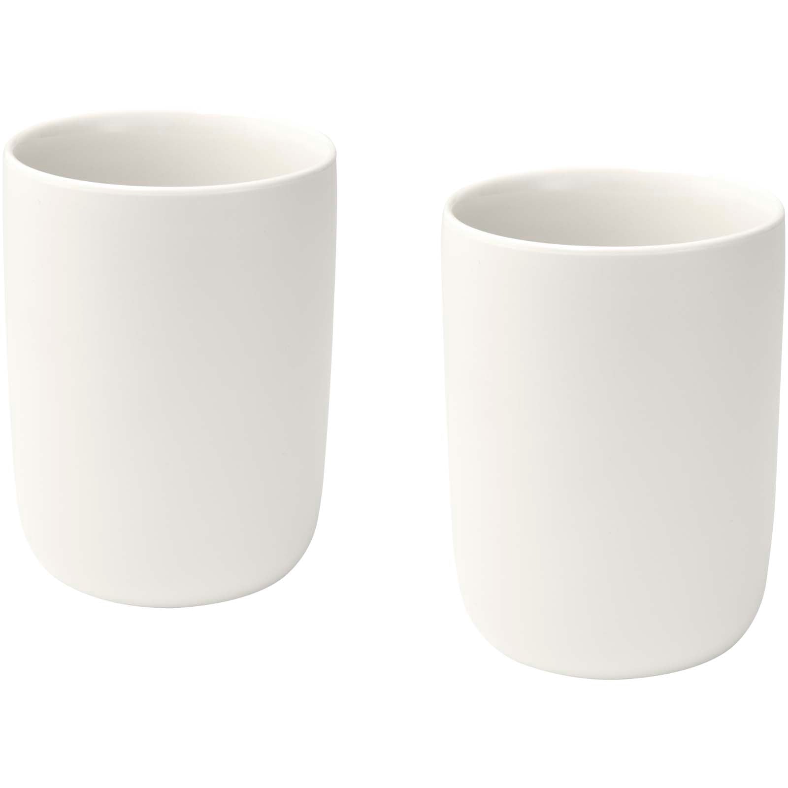 Male 350 ml Keramiktassen – 2er-Set, matt – Weiss