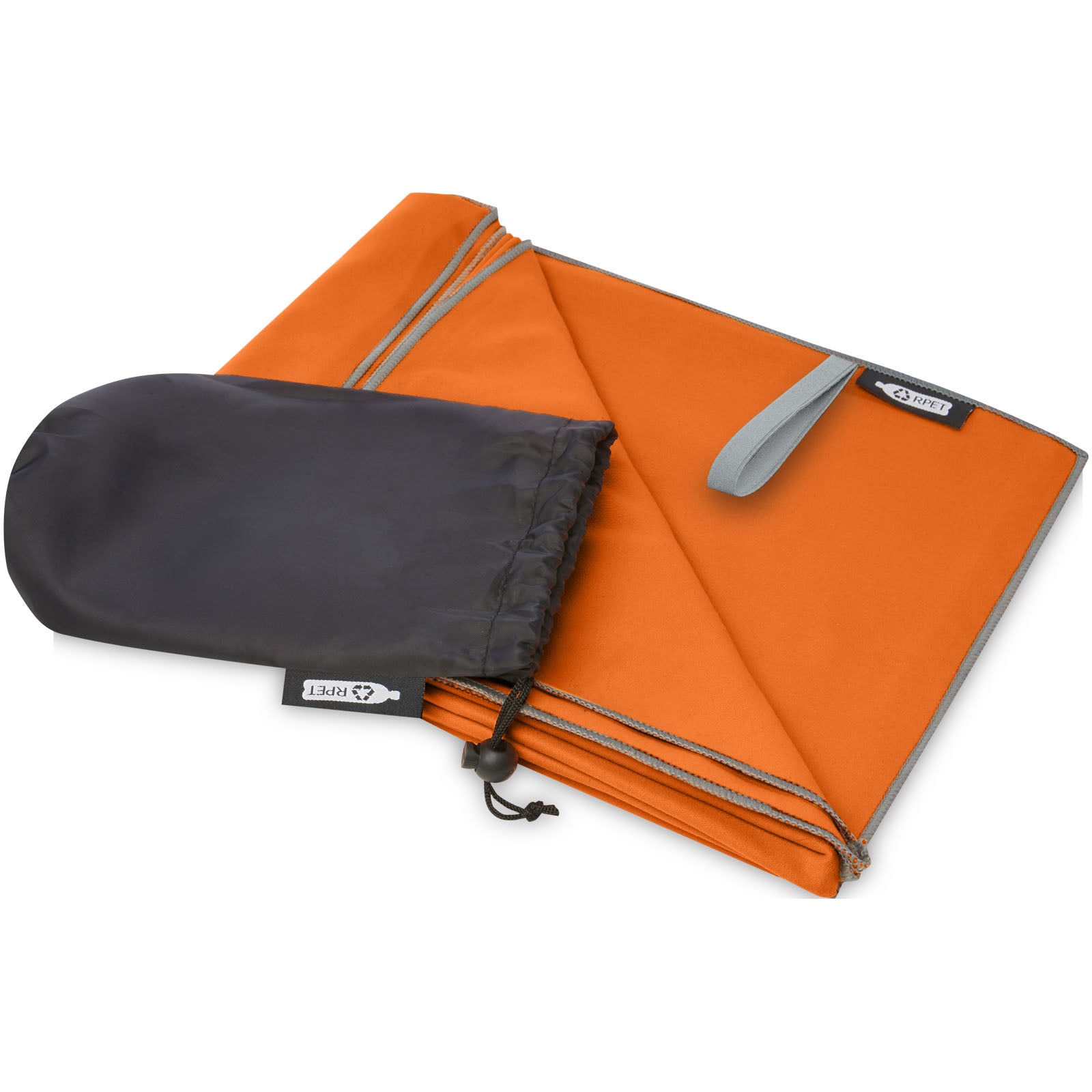 Pieter ultraleichtes und schnell trocknendes Handtuch aus rPET 130 x 80 cm – Orange
