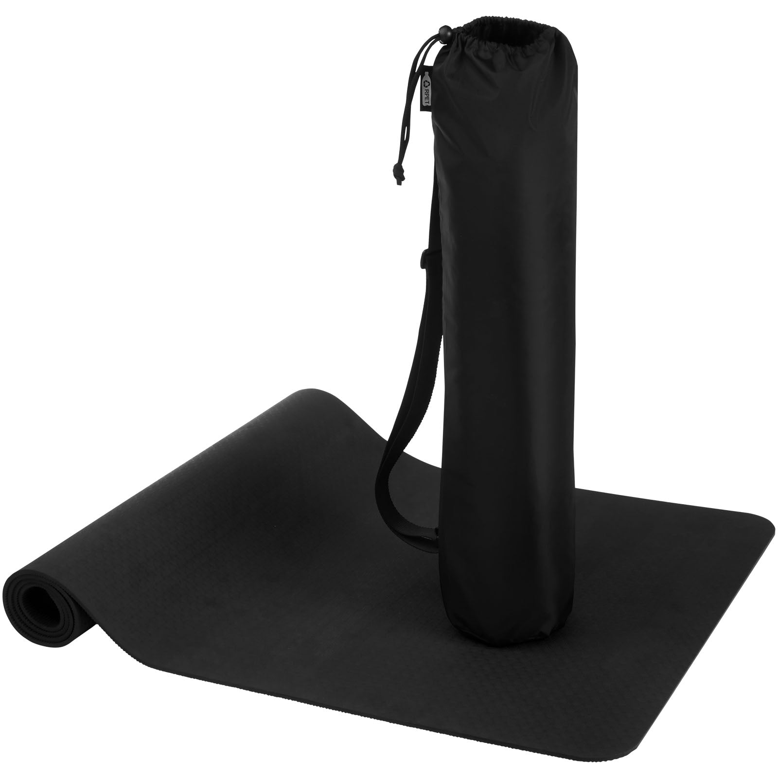Virabha Yogamatte aus recyceltem TPE – Schwarz