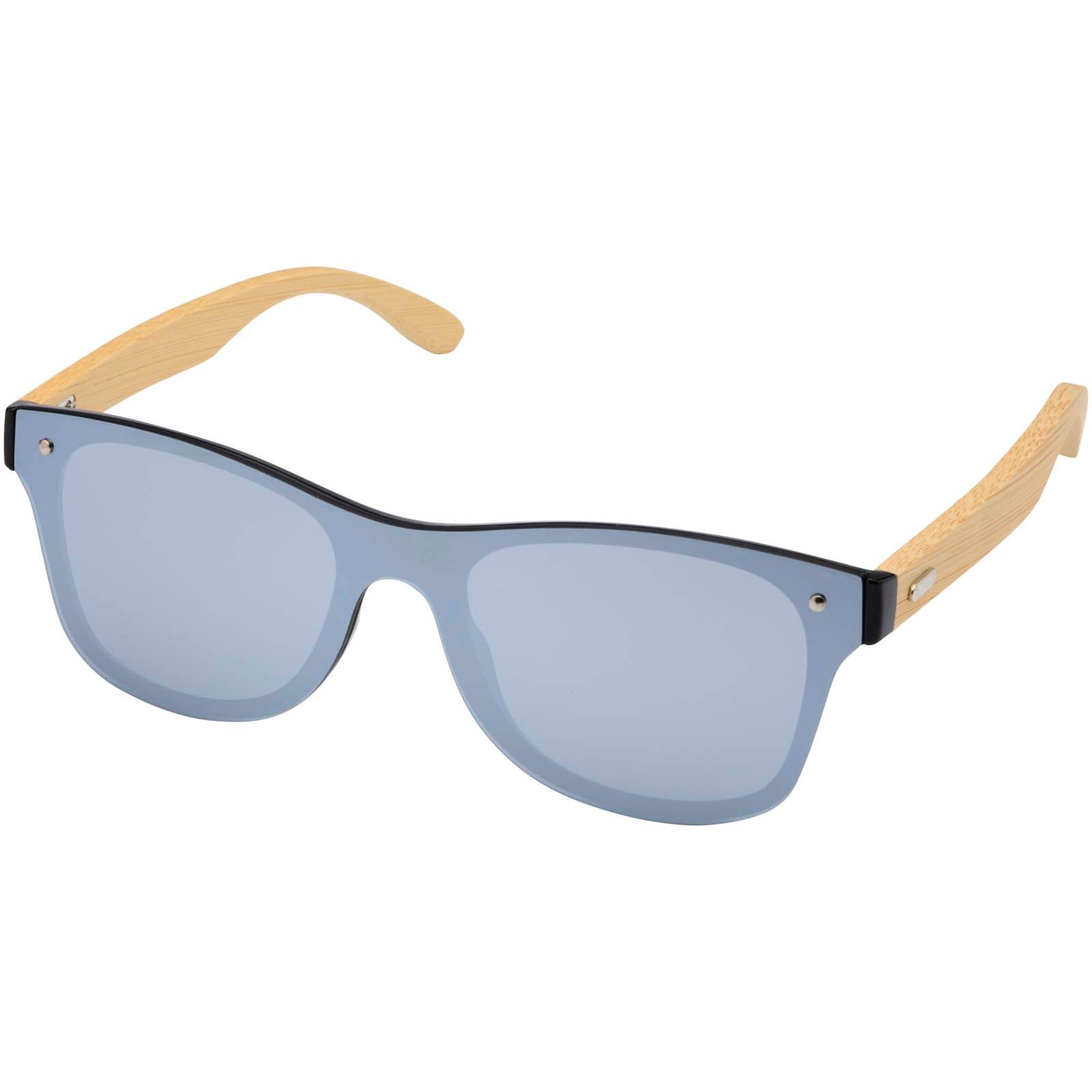Tan Sonnenbrille mit Bambusbügeln – Silber