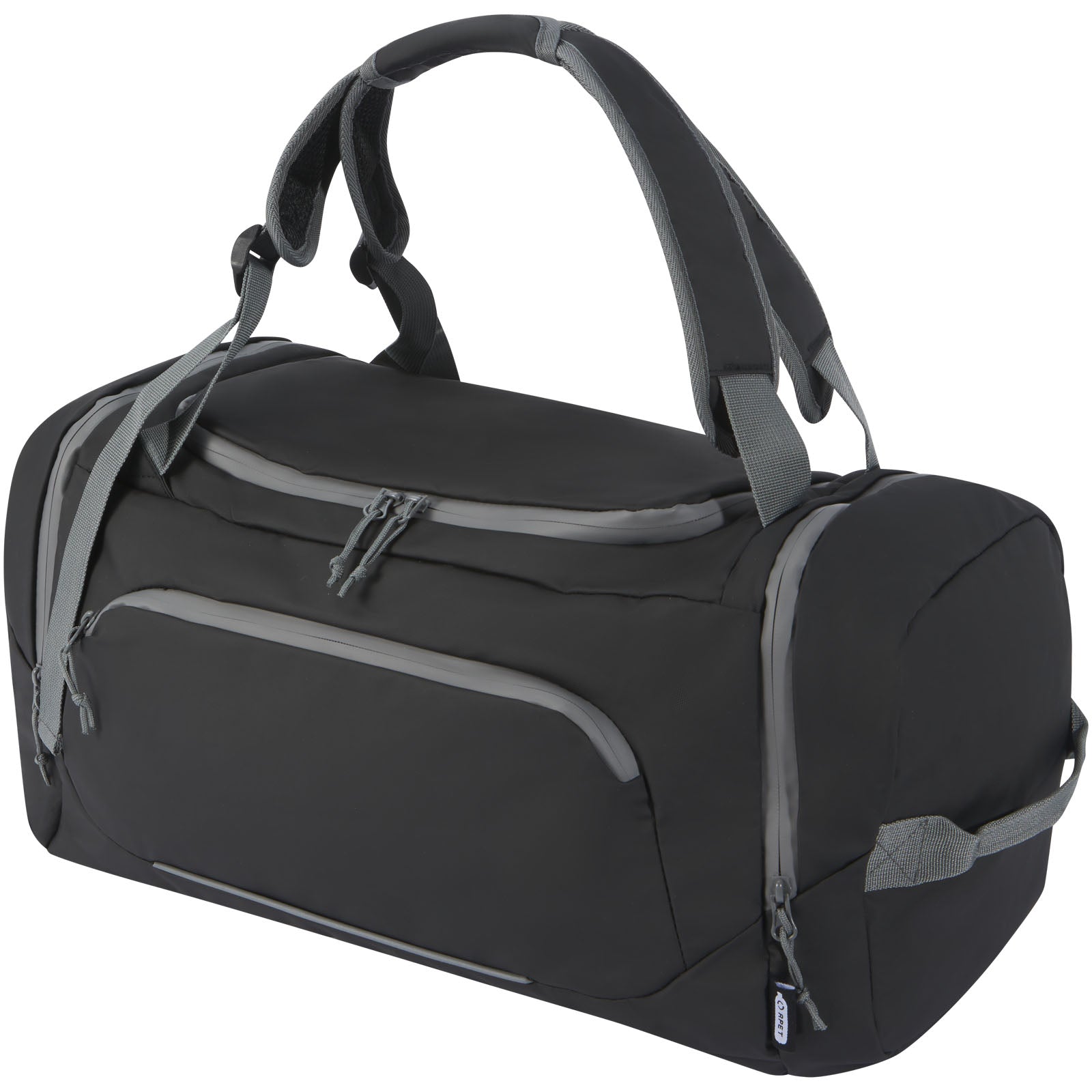 Aqua wasserabweisende Reisetasche aus GRS Recyclingmaterial 35 L – Schwarz