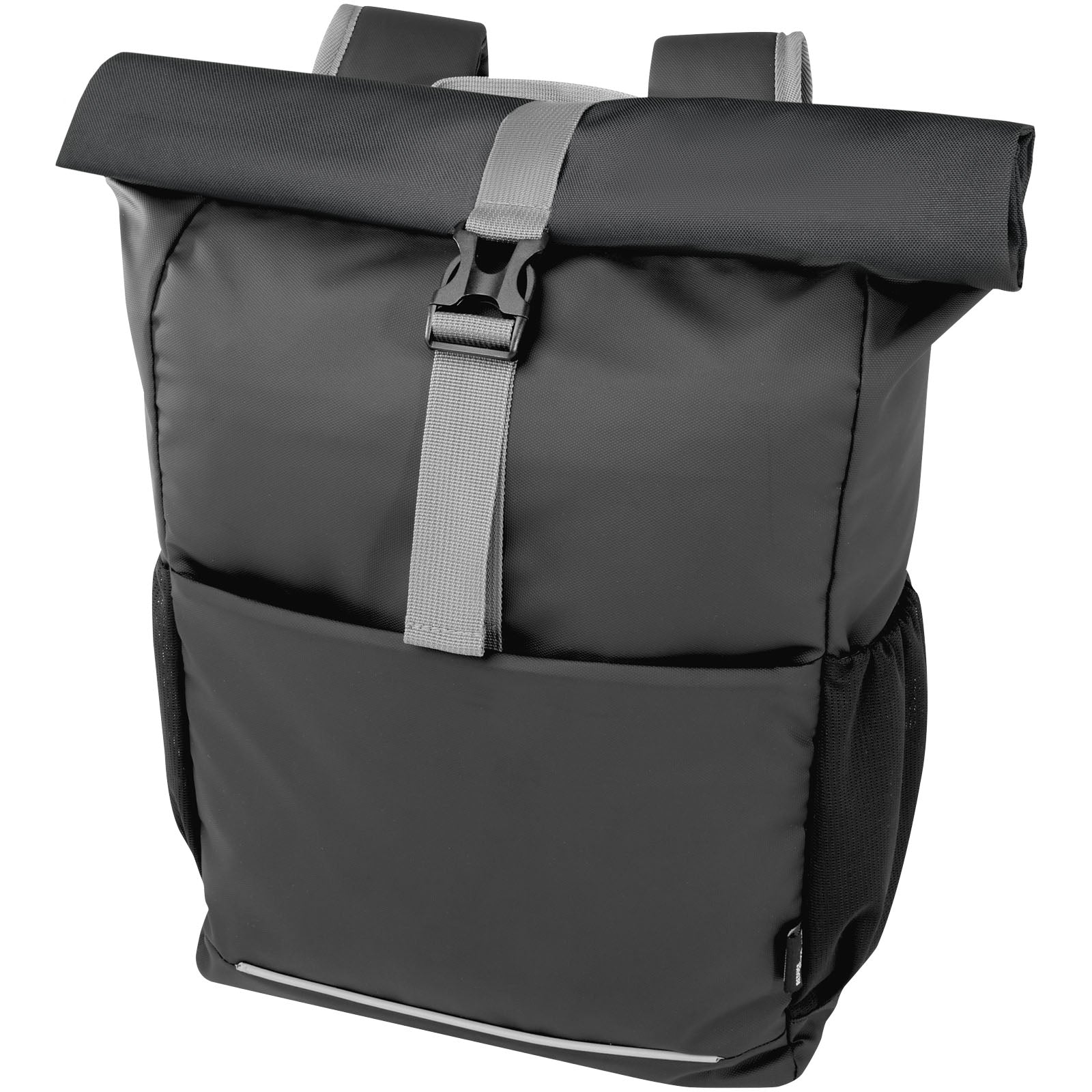 Aqua 15" wasserabweisende Fahrradtasche aus GRS Recyclingmaterial 20 L – Schwarz