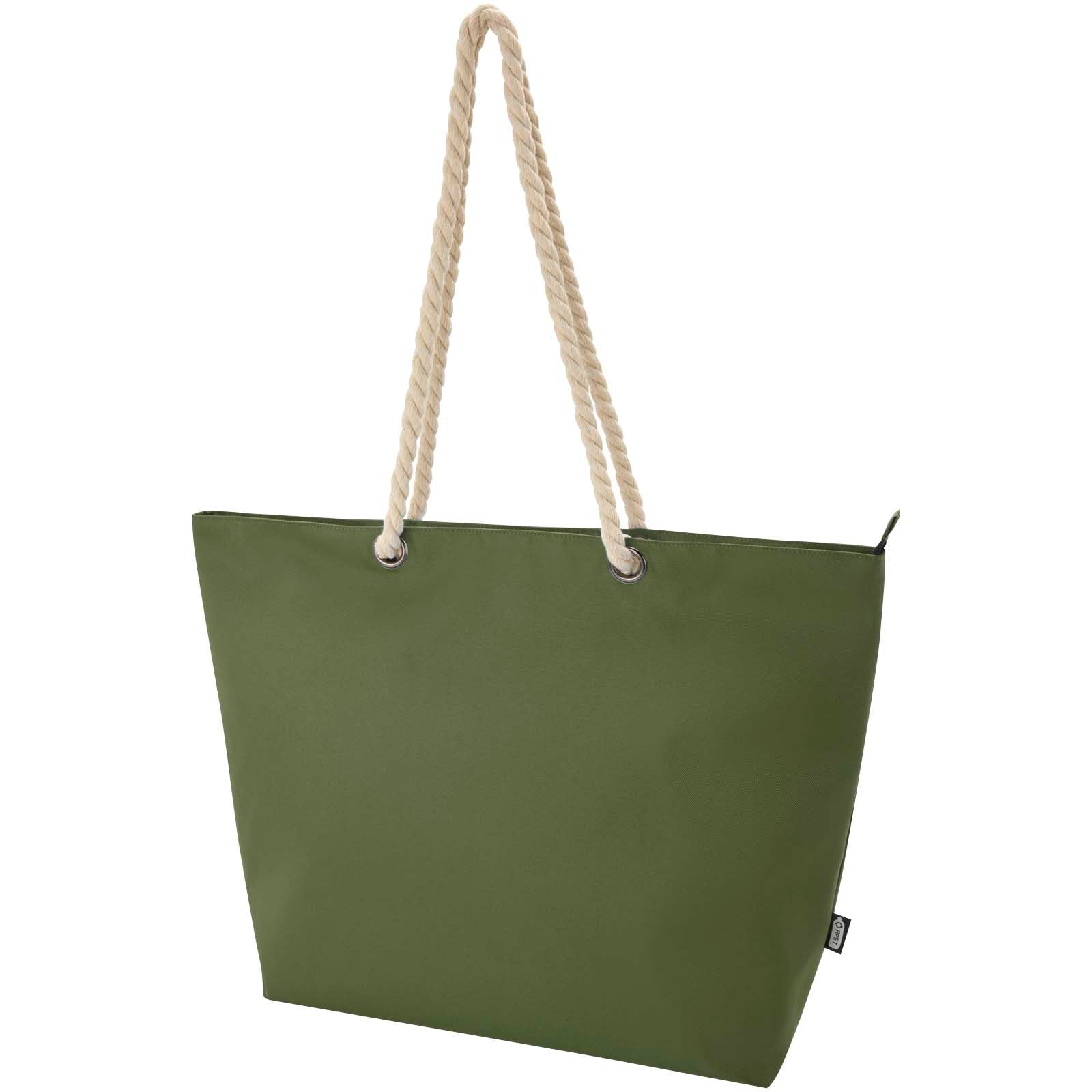 Panama Strandkühltasche mit Kordelgriffen aus recyceltem GRS-Material, 23L – Olive