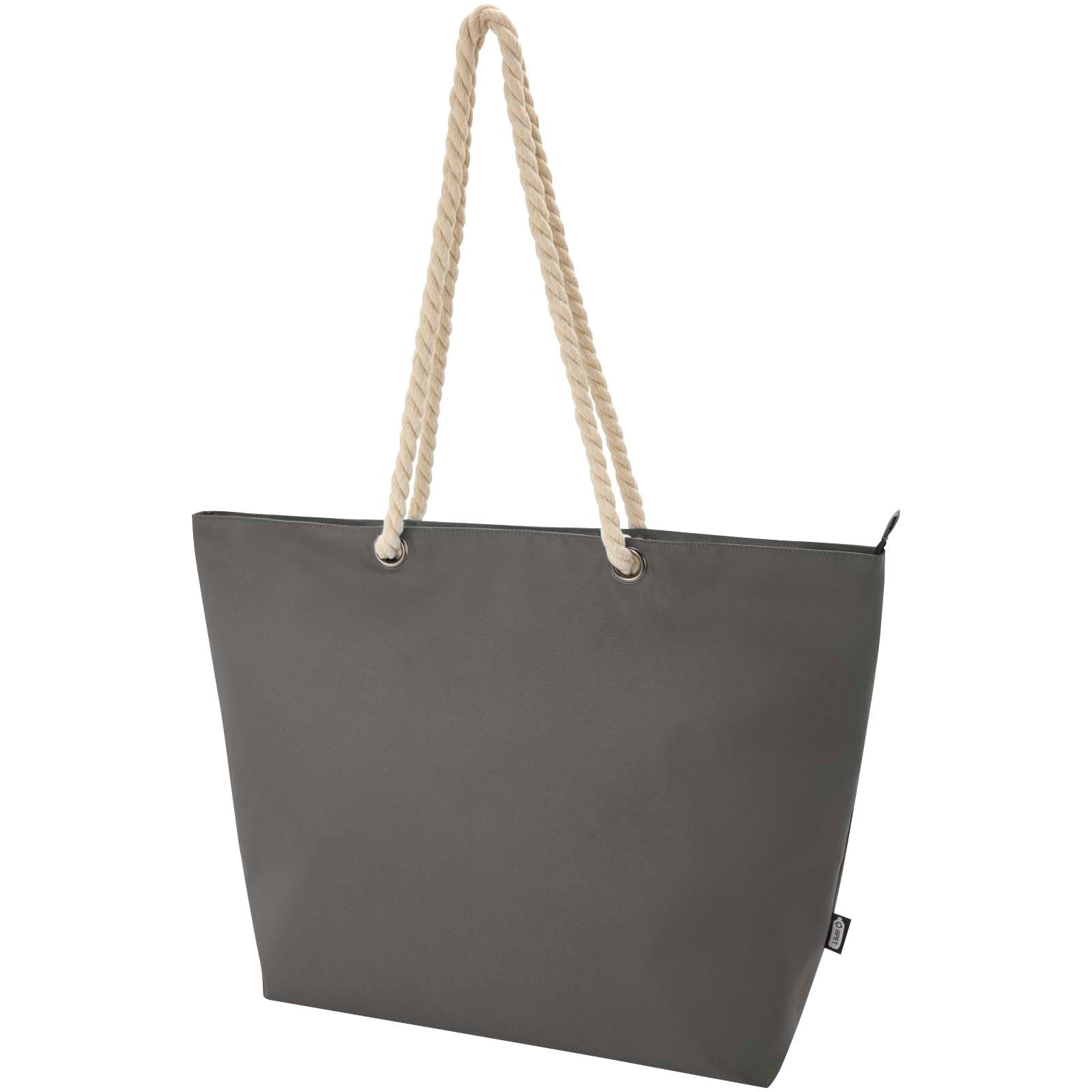 Panama Strandkühltasche mit Kordelgriffen aus recyceltem GRS-Material, 23L – Grau