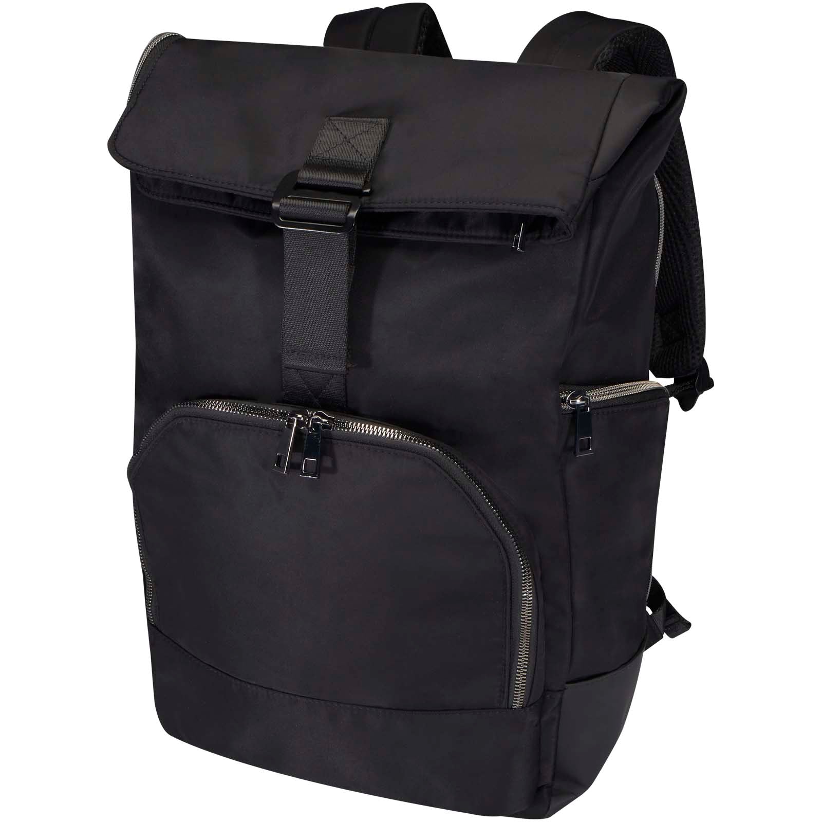 Rhine 15" Rolltop-Rucksack aus recyceltem GRS-Material 18 L – Schwarz