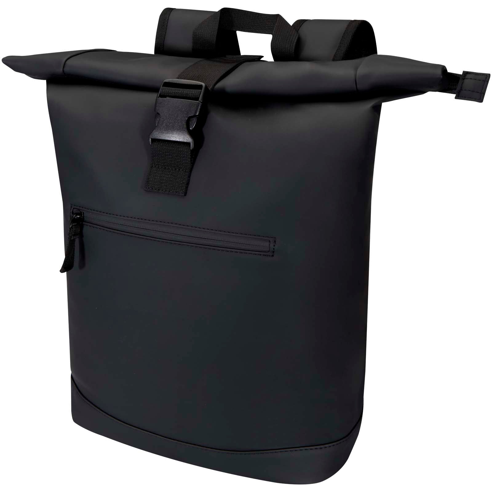 Resi Plus 15" GRS-recycelter Rolltop Rucksack 18 L – Schwarz