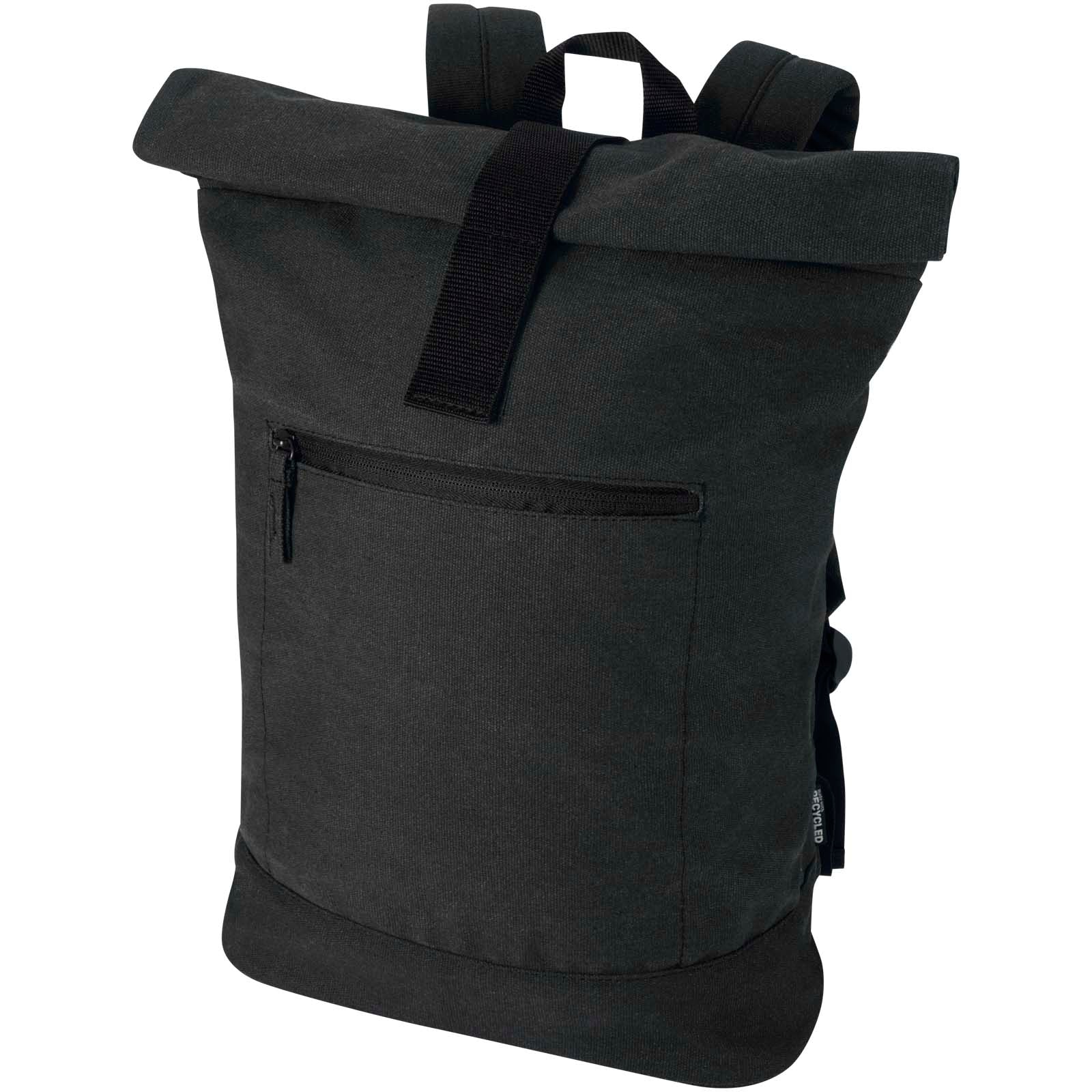 Recanvas 14” GRS recycelter Rolltop-Rucksack 16L – Schwarz