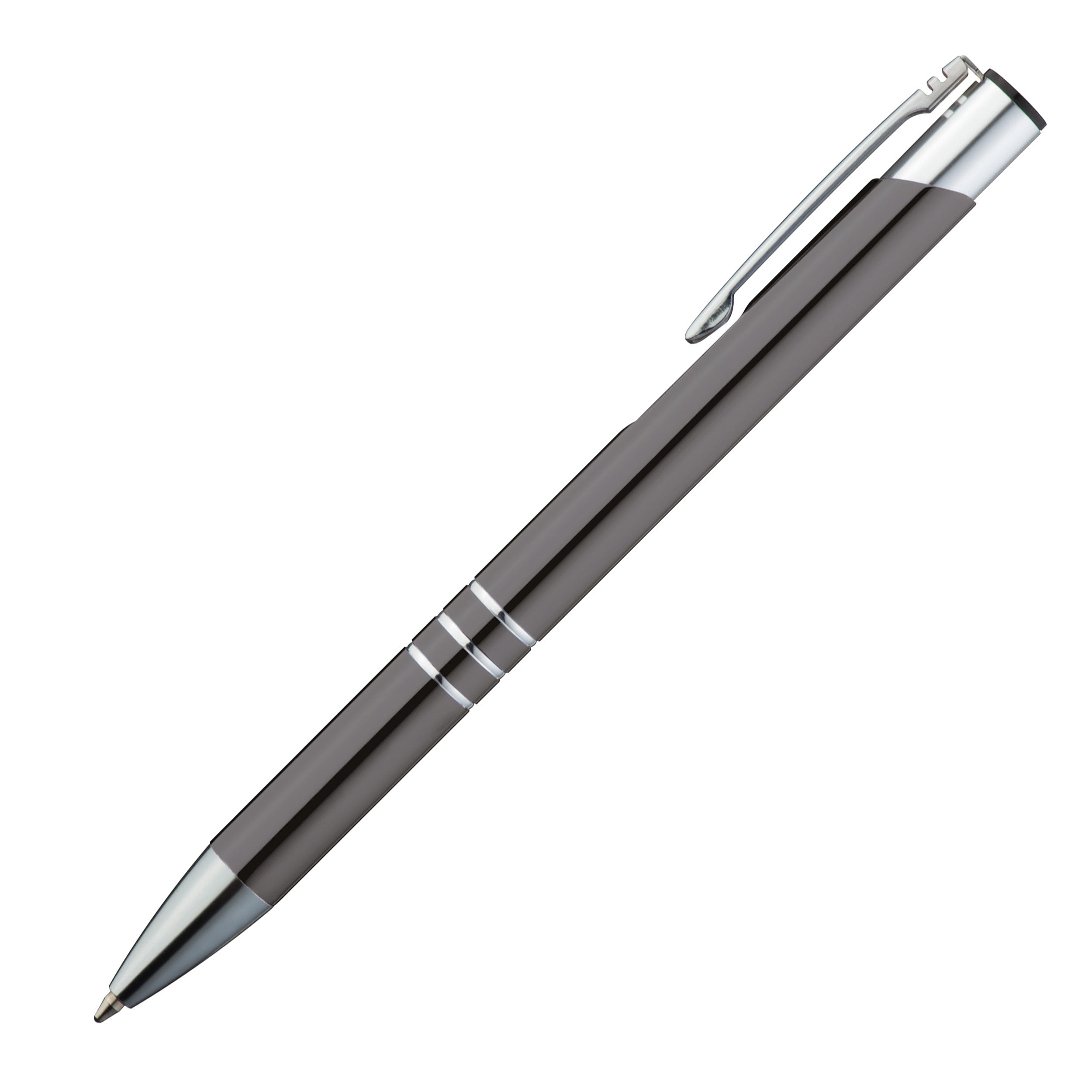 Kugelschreiber aus Metall mit 3 Zierringen ESTEBAN