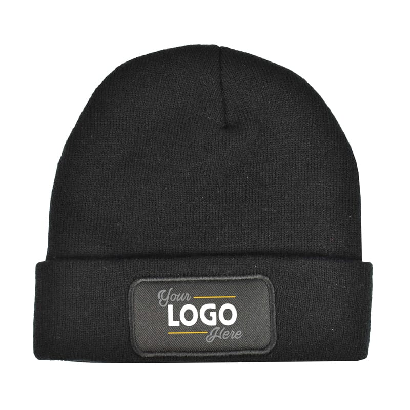 Strickmütze mit Label 100 % rPET